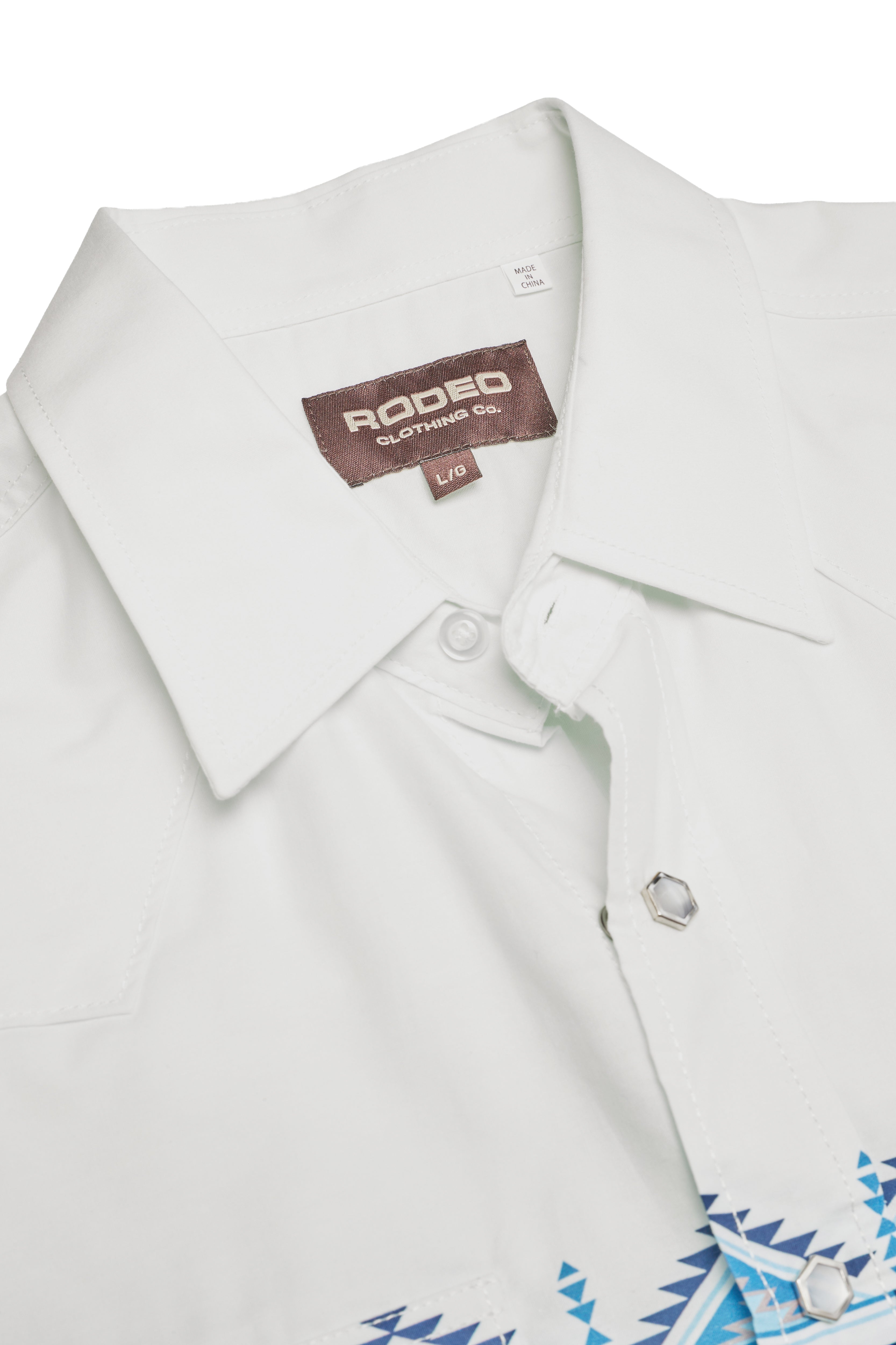 Men's Western Pearl Snap Print Shirt-PS100L-1128