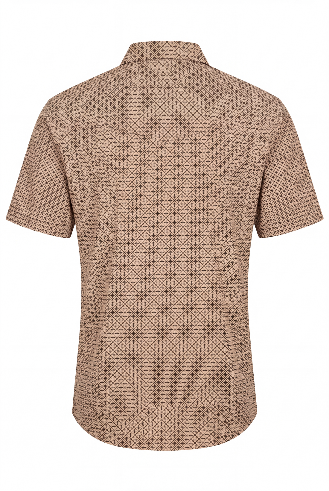 Men's Short Sleeve Pearl Snap Print Shirt-PS100S-1178
