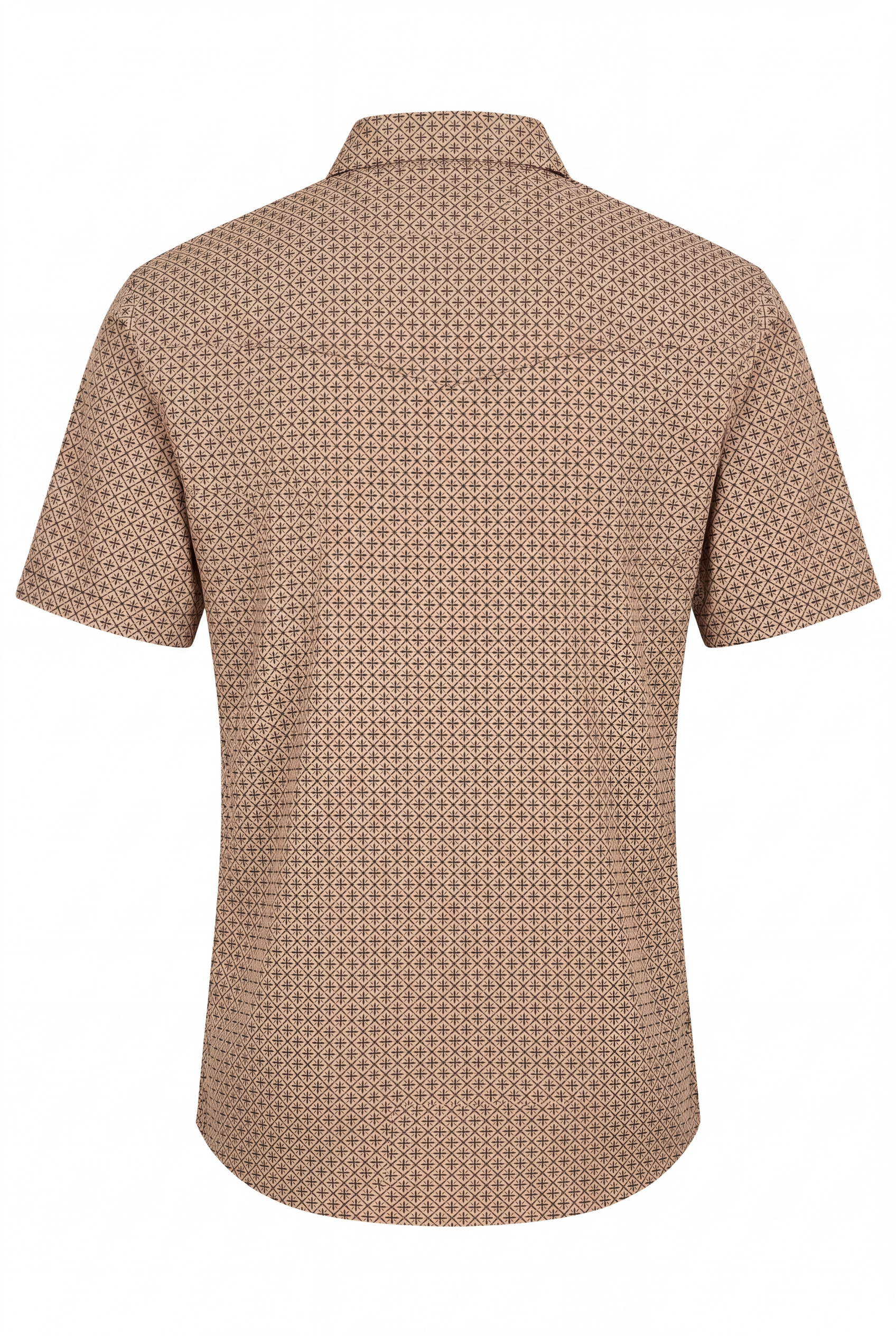 Men's Short Sleeve Pearl Snap Print Shirt-PS100S-1178