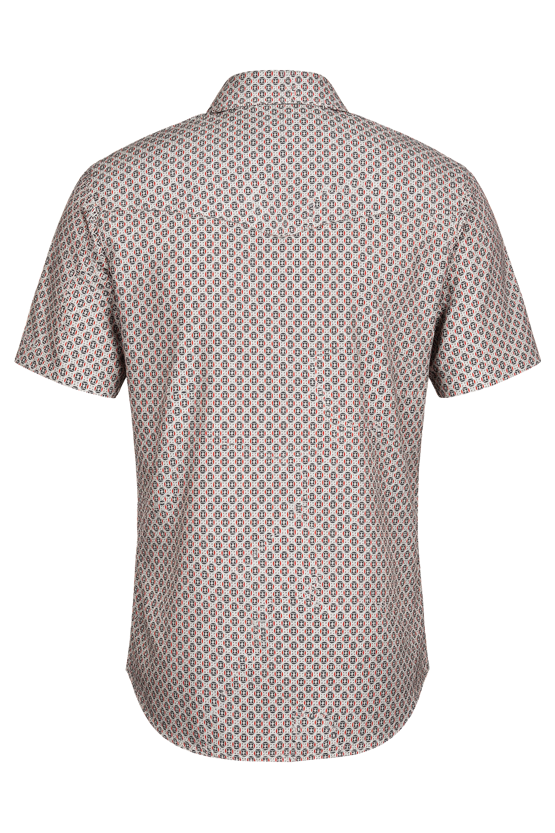 Men's Short Sleeve Pearl Snap Print Shirt-PS100S-1179