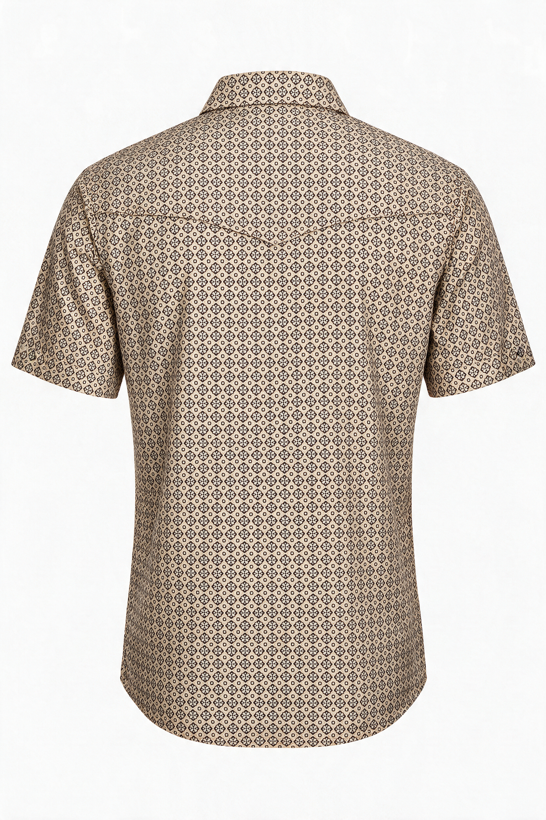 Men's Short Sleeve Pearl Snap Print Shirt-PS100S-1180
