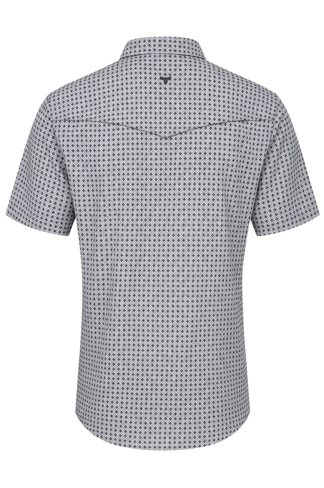 Men's Short Sleeve Pearl Snap Print Shirt-PS100S-1181