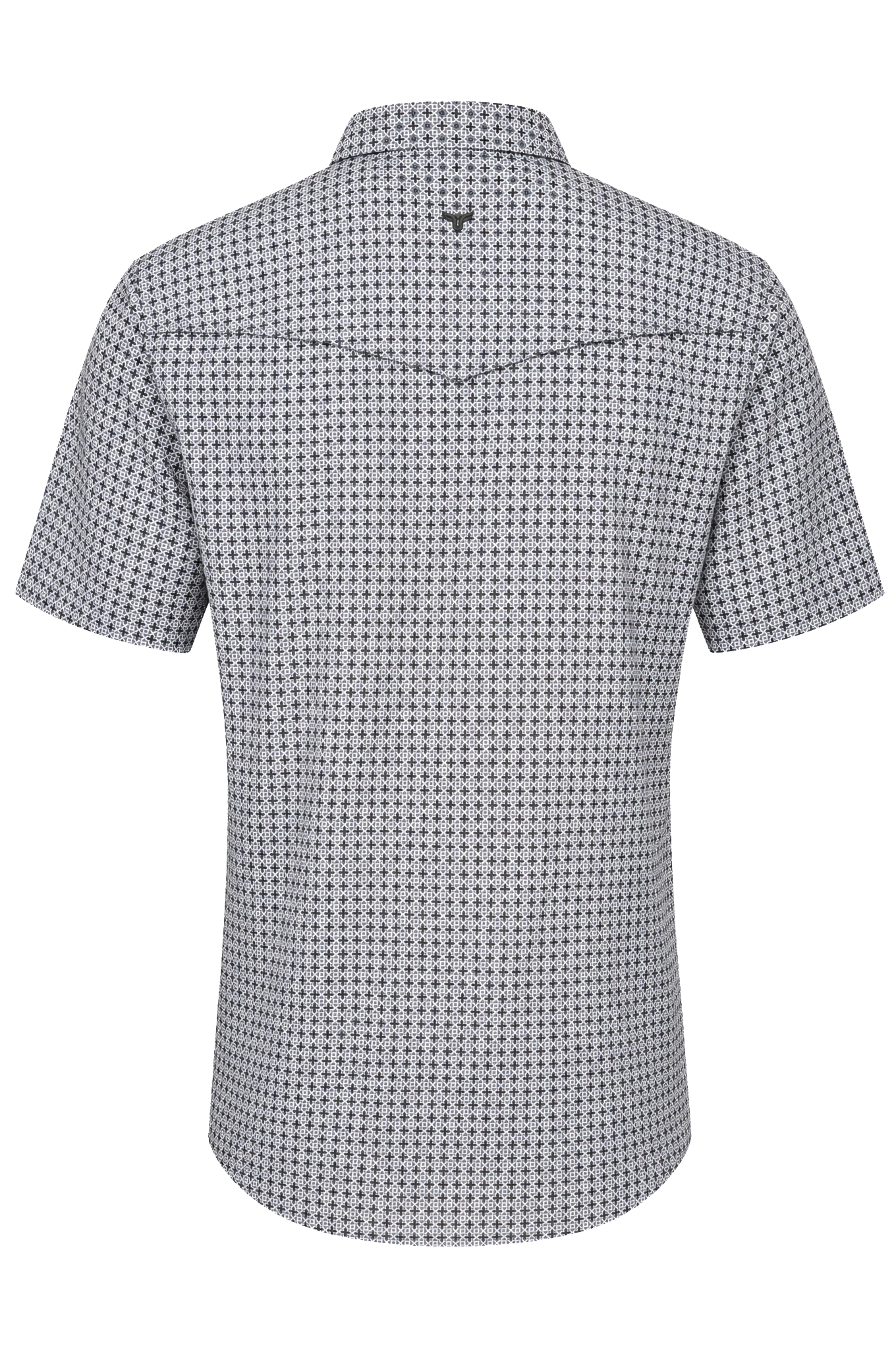 Men's Short Sleeve Pearl Snap Print Shirt-PS100S-1181