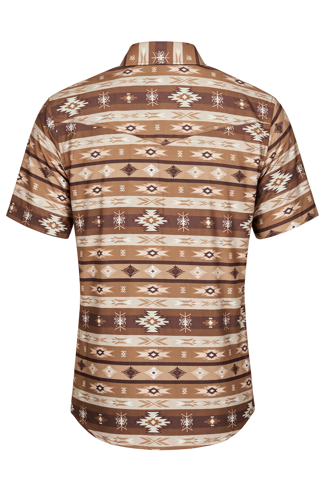 Men's Short Sleeve Pearl Snap Print Shirt-PS100S-1185