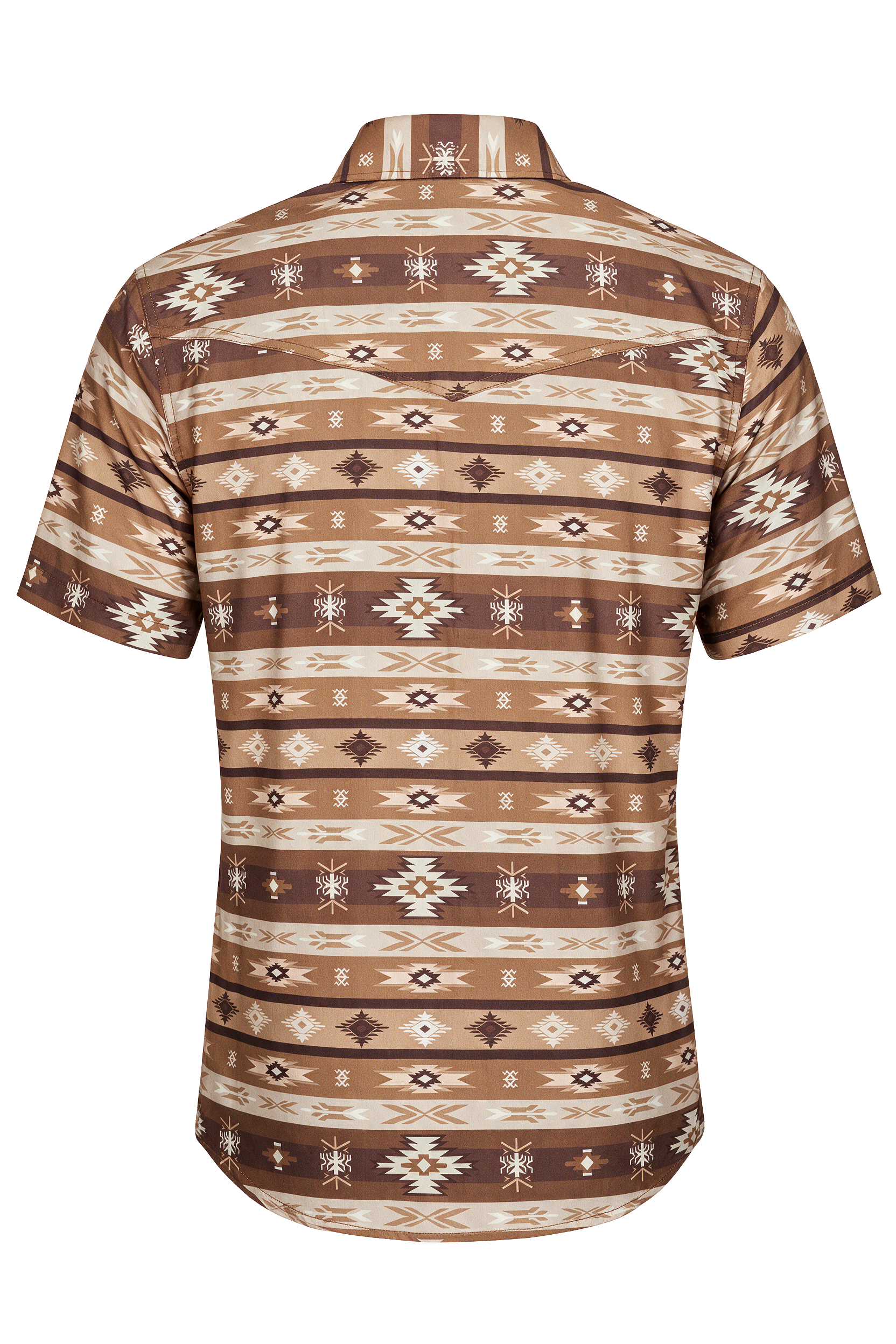 Men's Short Sleeve Pearl Snap Print Shirt-PS100S-1185