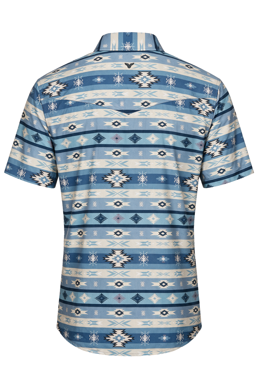 Men's Short Sleeve Pearl Snap Print Shirt-PS100S-1187