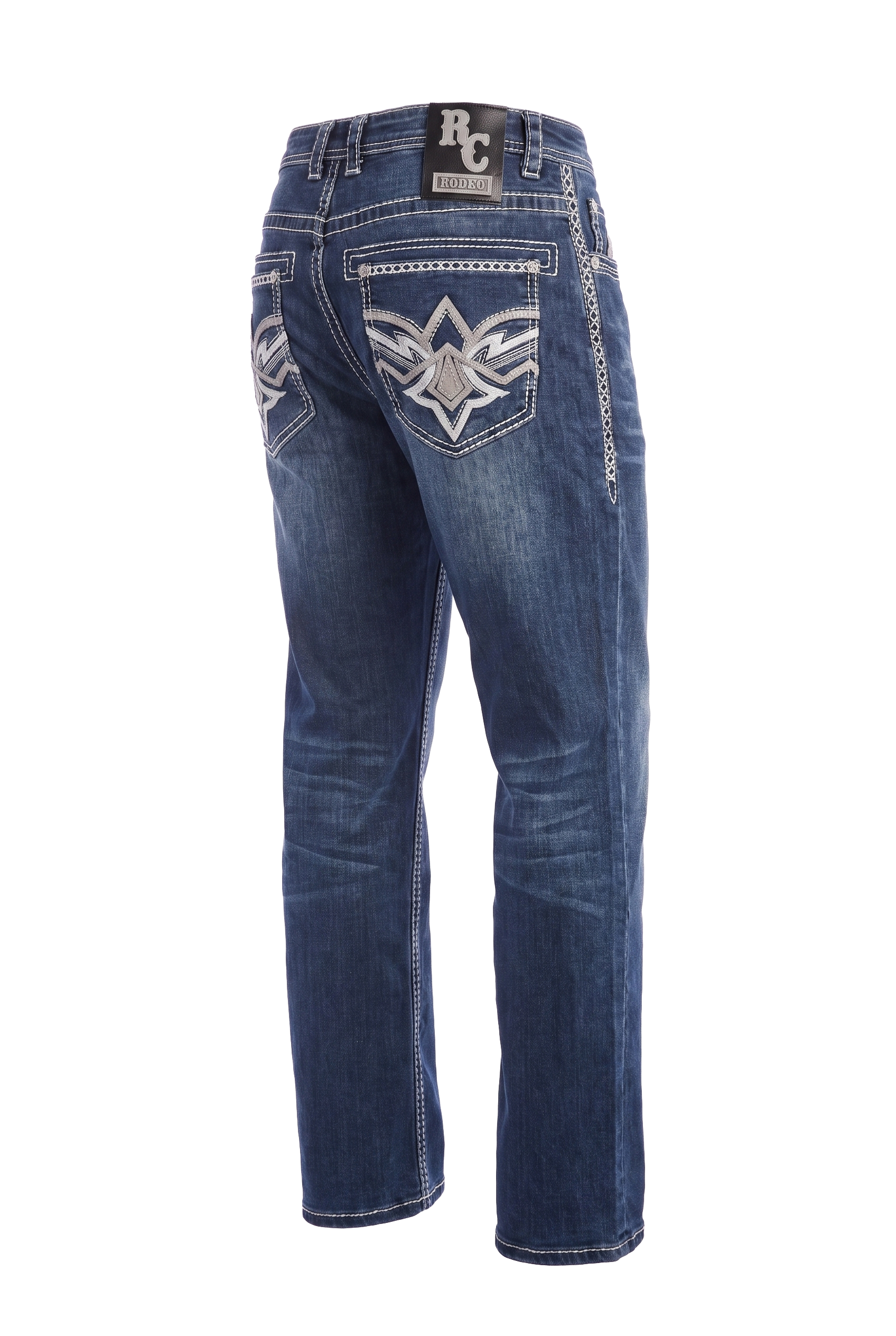 MEN'S COTTON/SPANDEX STRETCH FANCY SLIM STRAIGHT JEANS-RP500-506