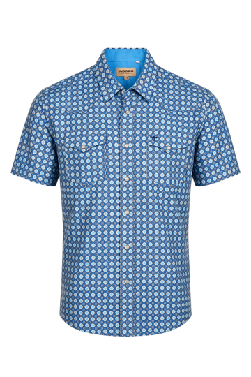 Men’s UPF 50+ Sun Protection Short Sleeve Western Shirt-RT101S-1169