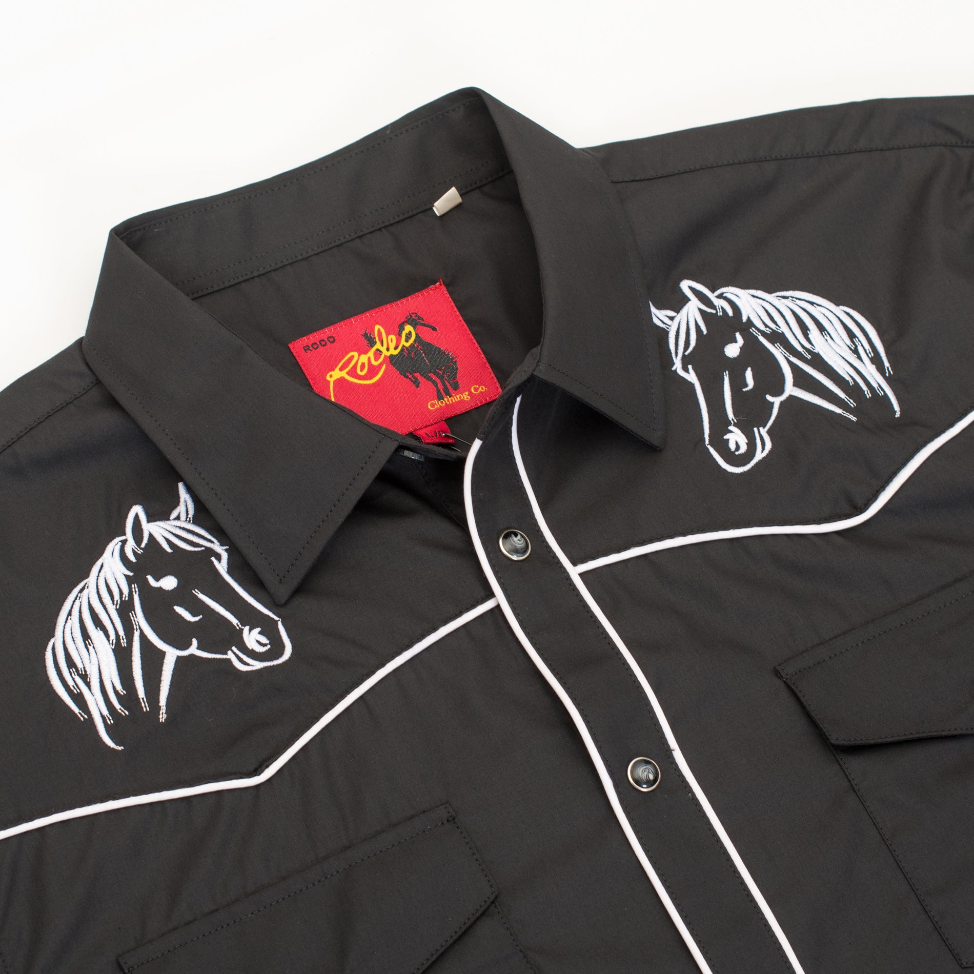 Men's Poly/Cotton L/S Horse Embroidery Western Shirts-PS560L-504 - Rodeo Clothing wholesale 