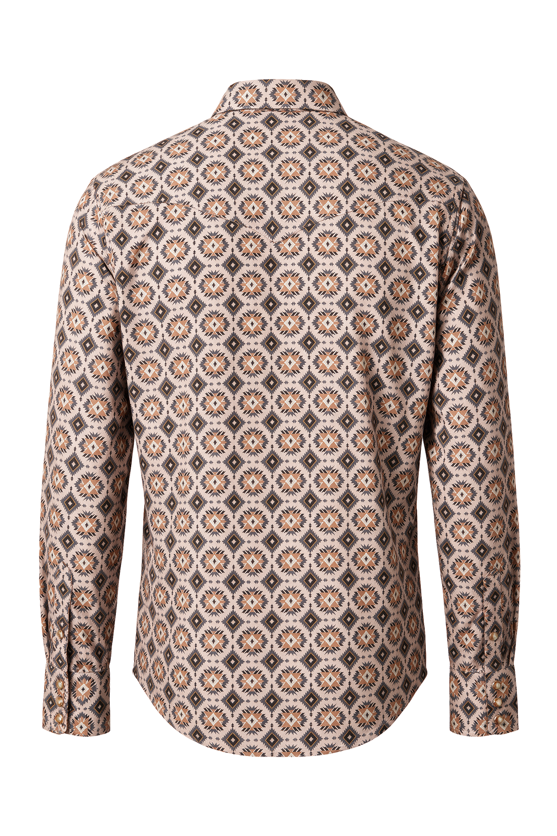 Men's Western Pearl Snap Aztec Print Shirt-MPS110L-1118
