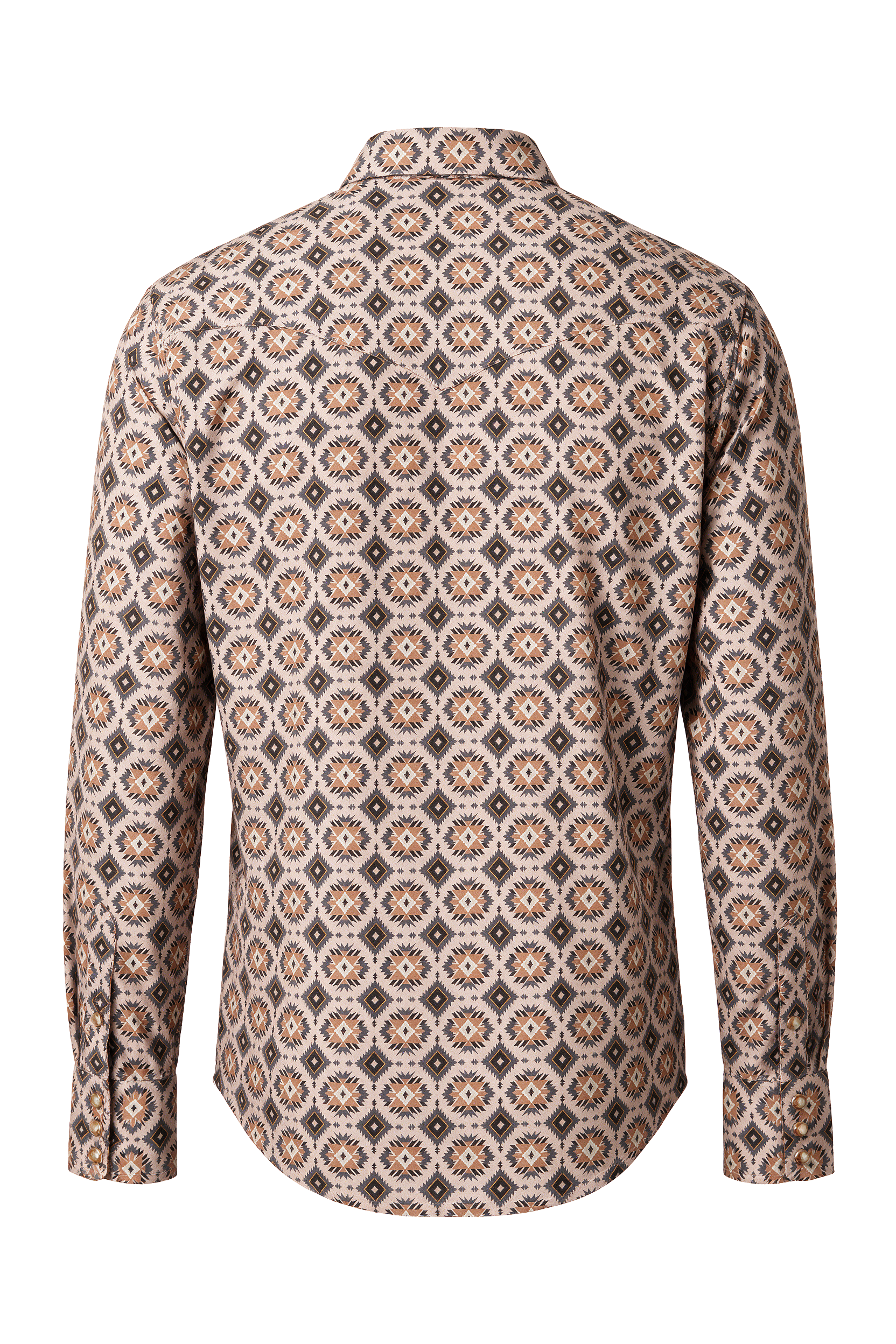 Men's Western Pearl Snap Aztec Print Shirt-MPS110L-1118