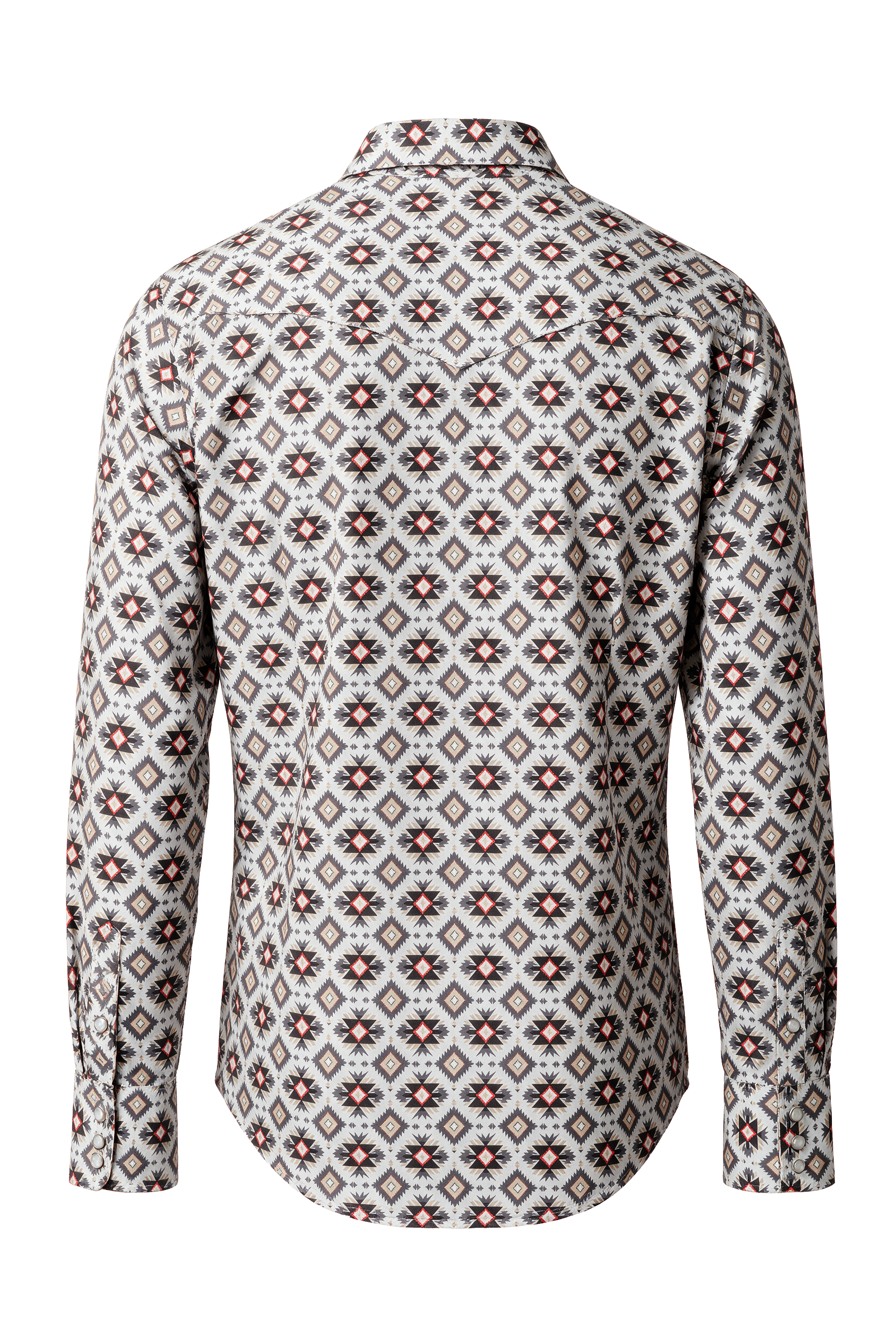 Men's Western Pearl Snap Aztec Print Shirt-MPS110L-1119