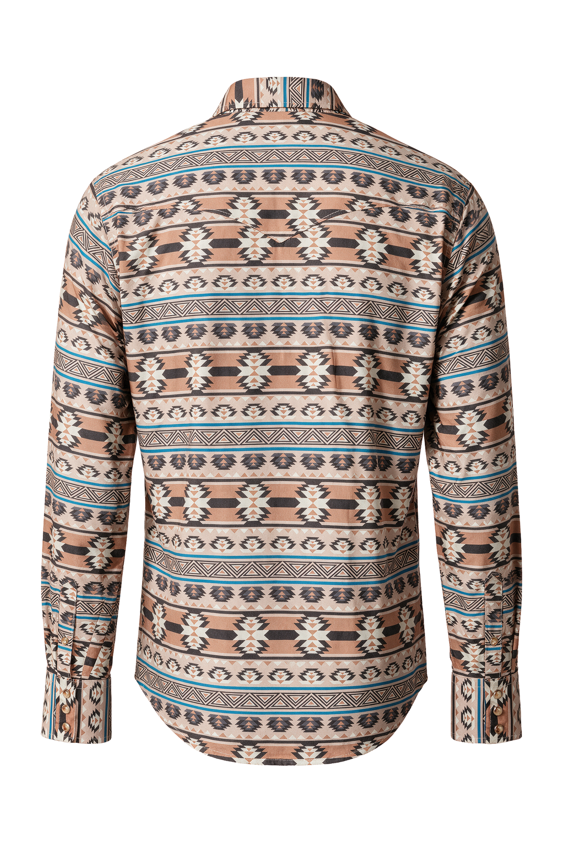 Men's Western Pearl Snap Aztec Print Shirt-MPS110L-1156