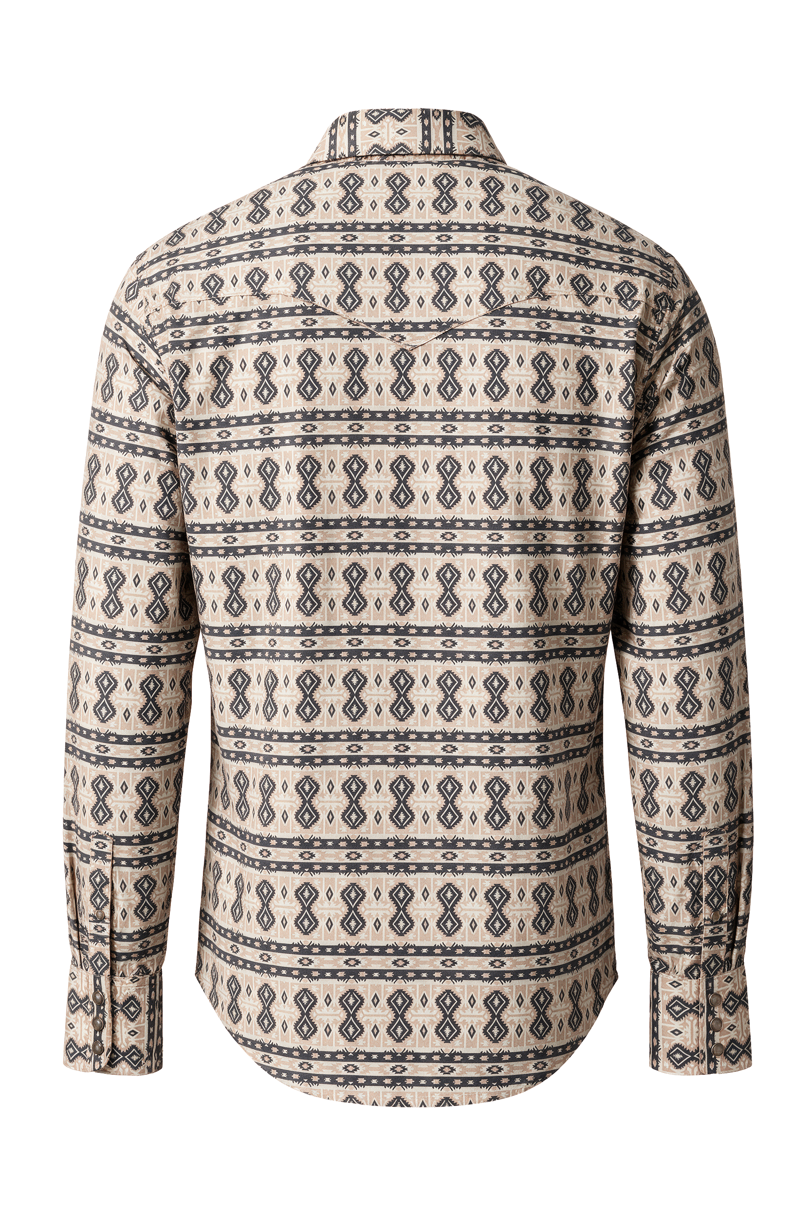 Men's Western Pearl Snap Aztec Print Shirt-MPS110L-1166