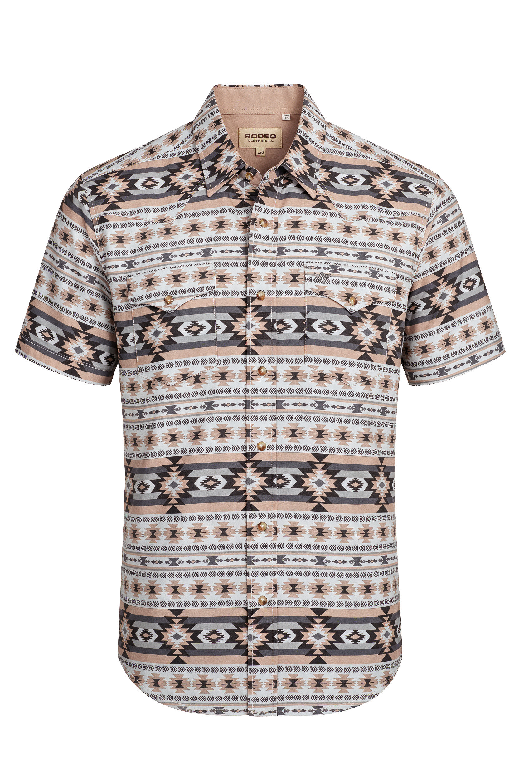 Men's Western Pearl Snap Aztec Print Shirt-MPS110S-1164