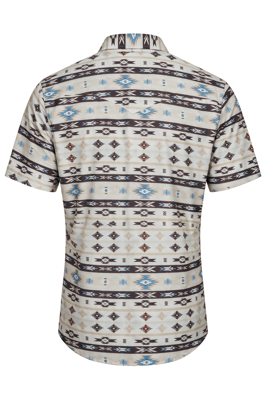 Men's Western Pearl Snap Aztec Print Shirt-MPS110S-1167