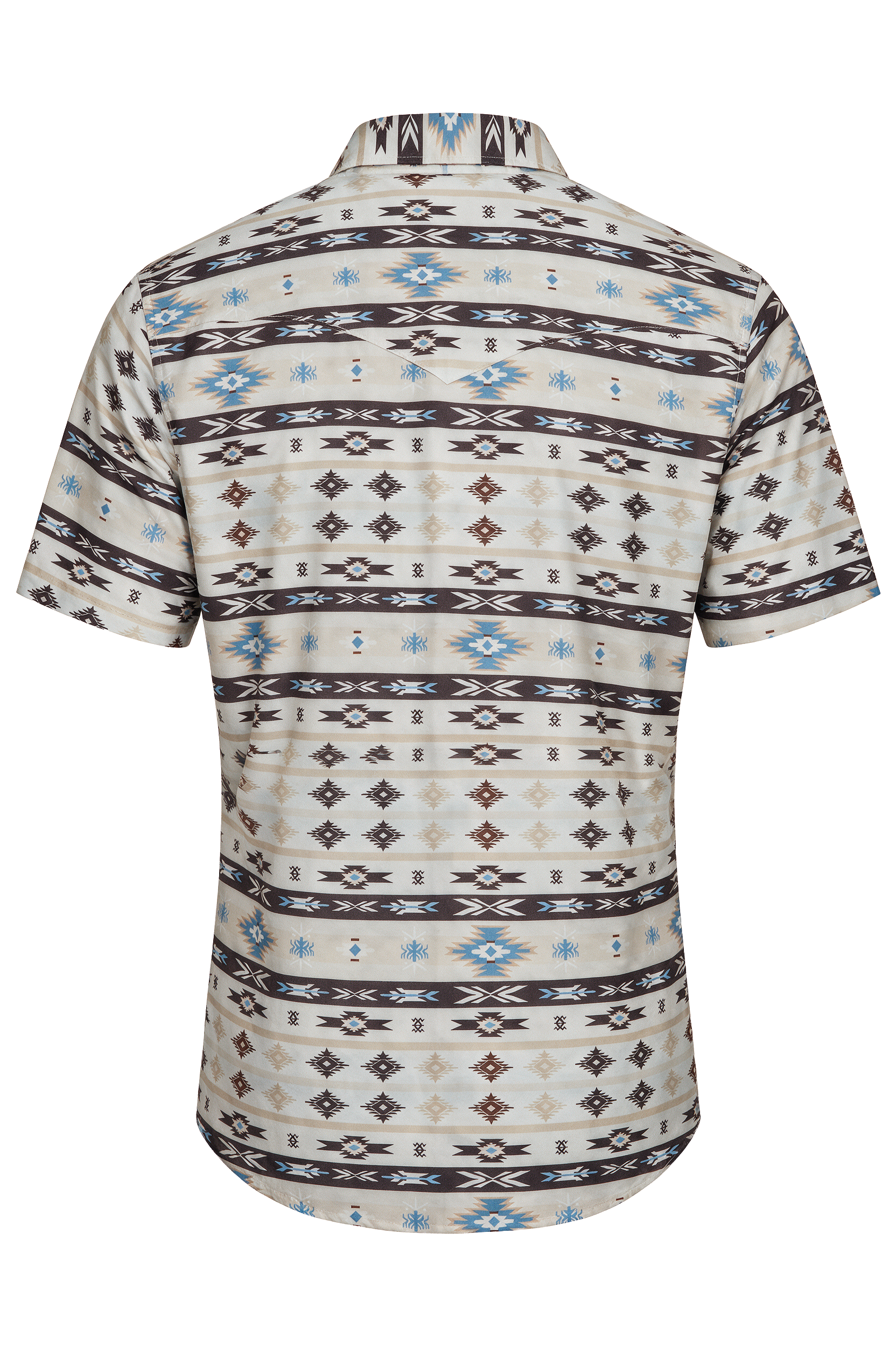 Men's Western Pearl Snap Aztec Print Shirt-MPS110S-1167