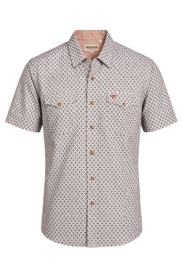 Men's Western Pearl Snap Aztec Print Shirt-MPS110S-1171