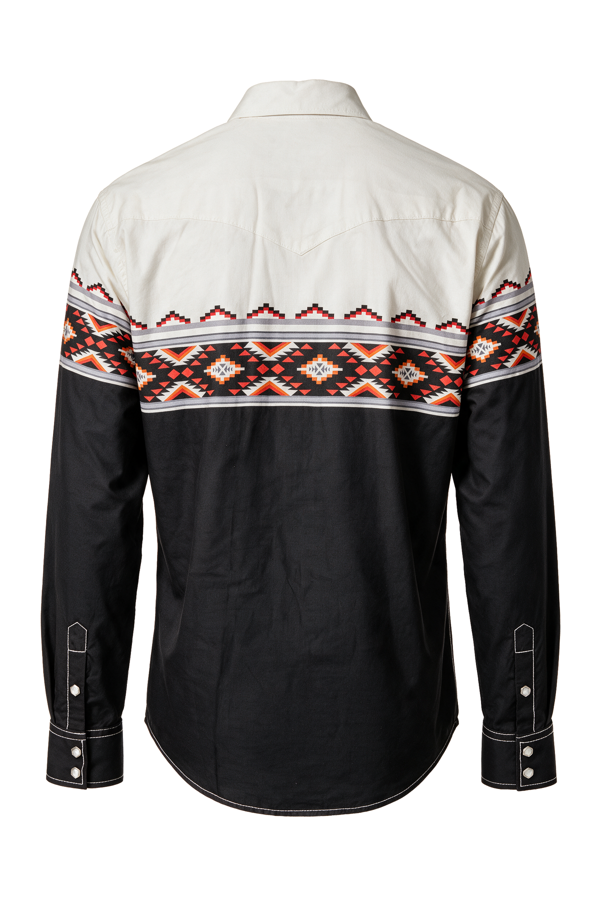 Men's Western Pearl Snap Print Shirt-PS100L-1108