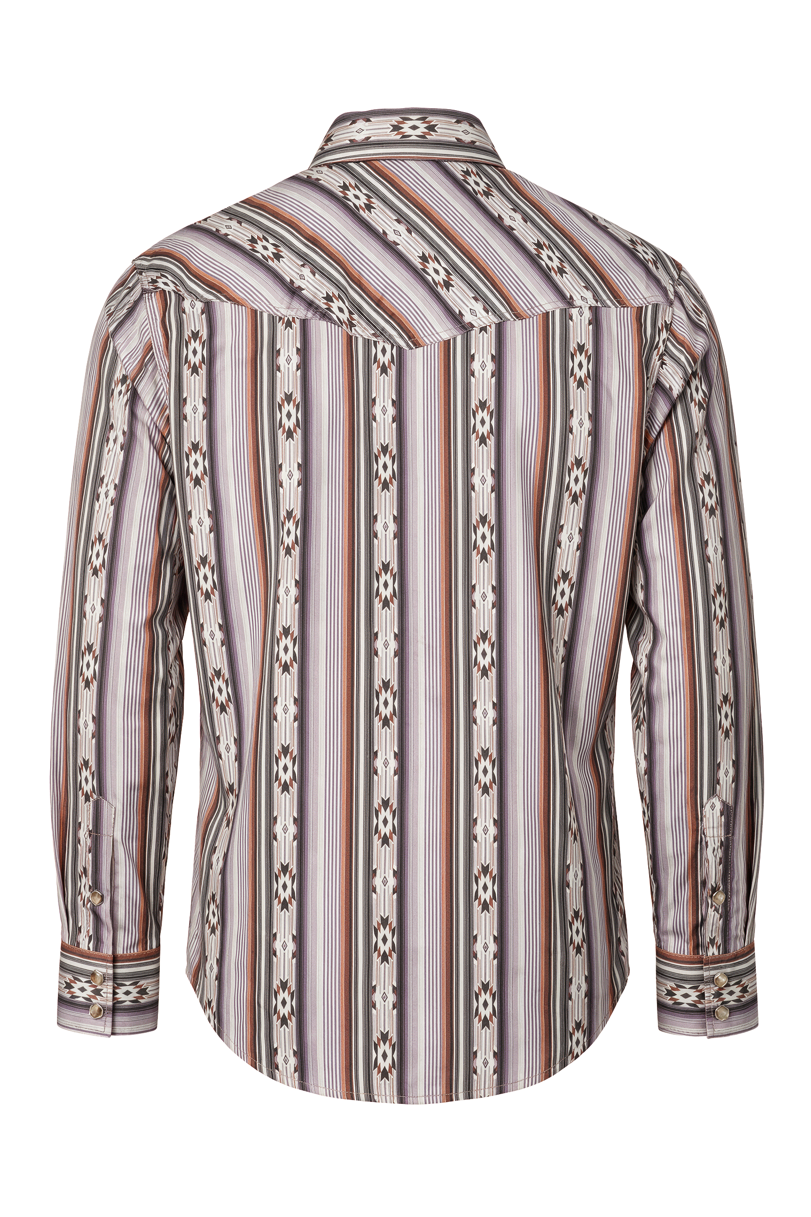 Men's Western Pearl Snap Print Shirt-PS100L-1115