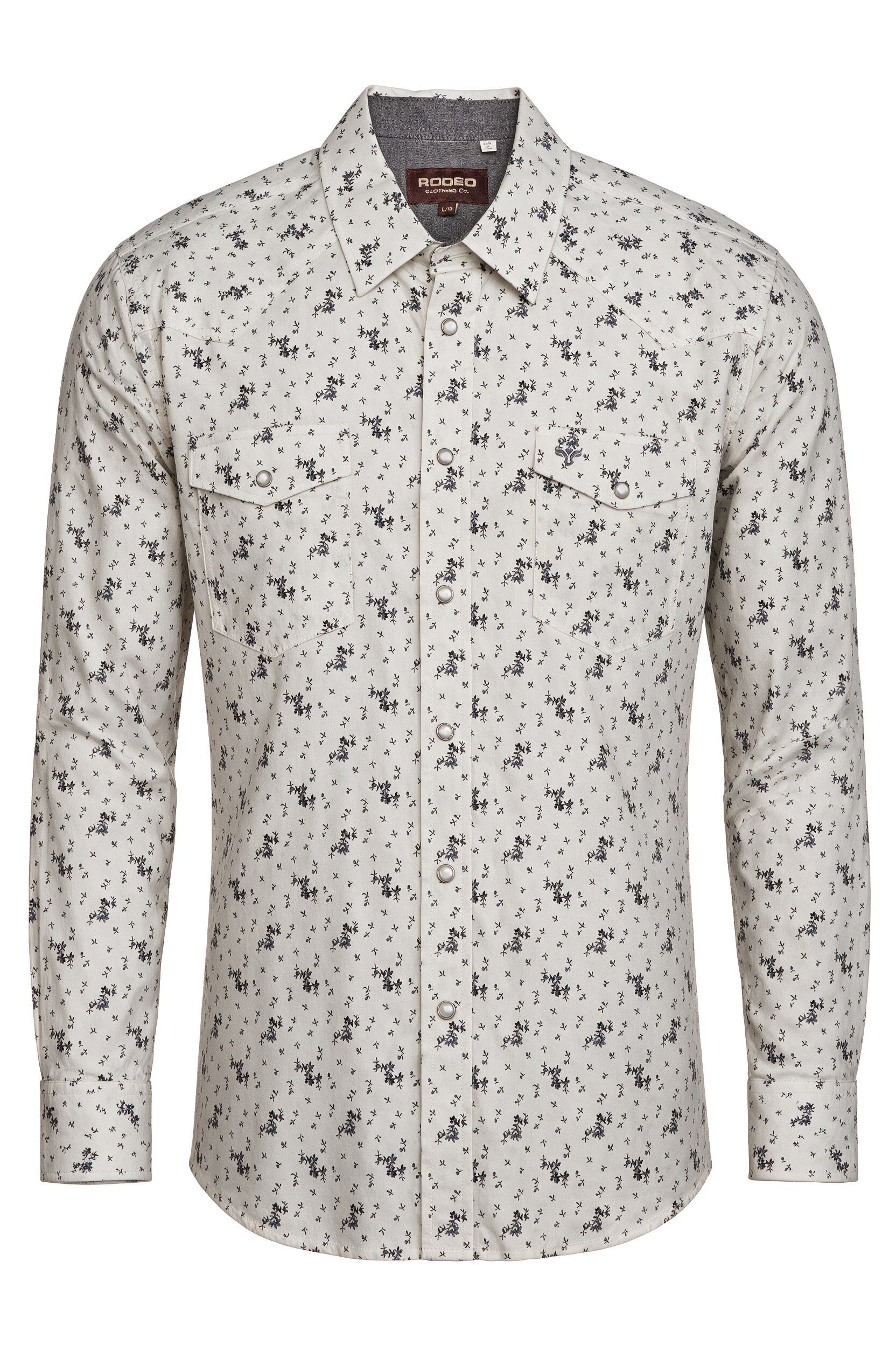 Men's Western Pearl Snap Print Shirt-PS100L-1121
