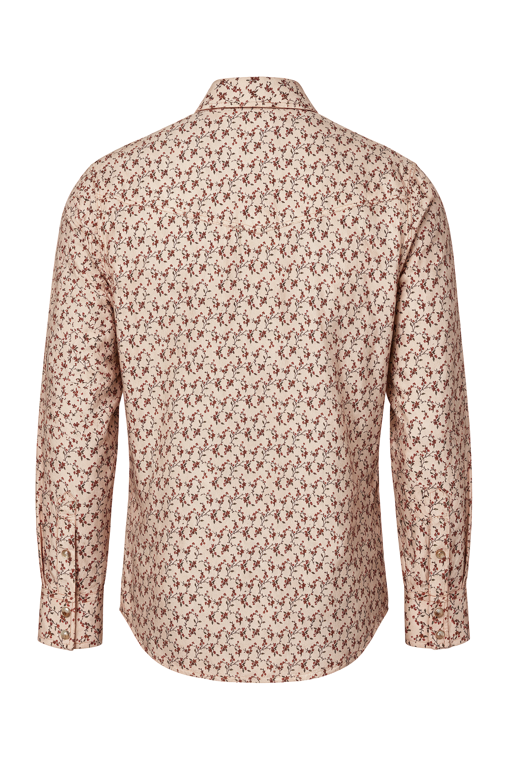 Men's Western Pearl Snap Print Shirt-PS100L-1122