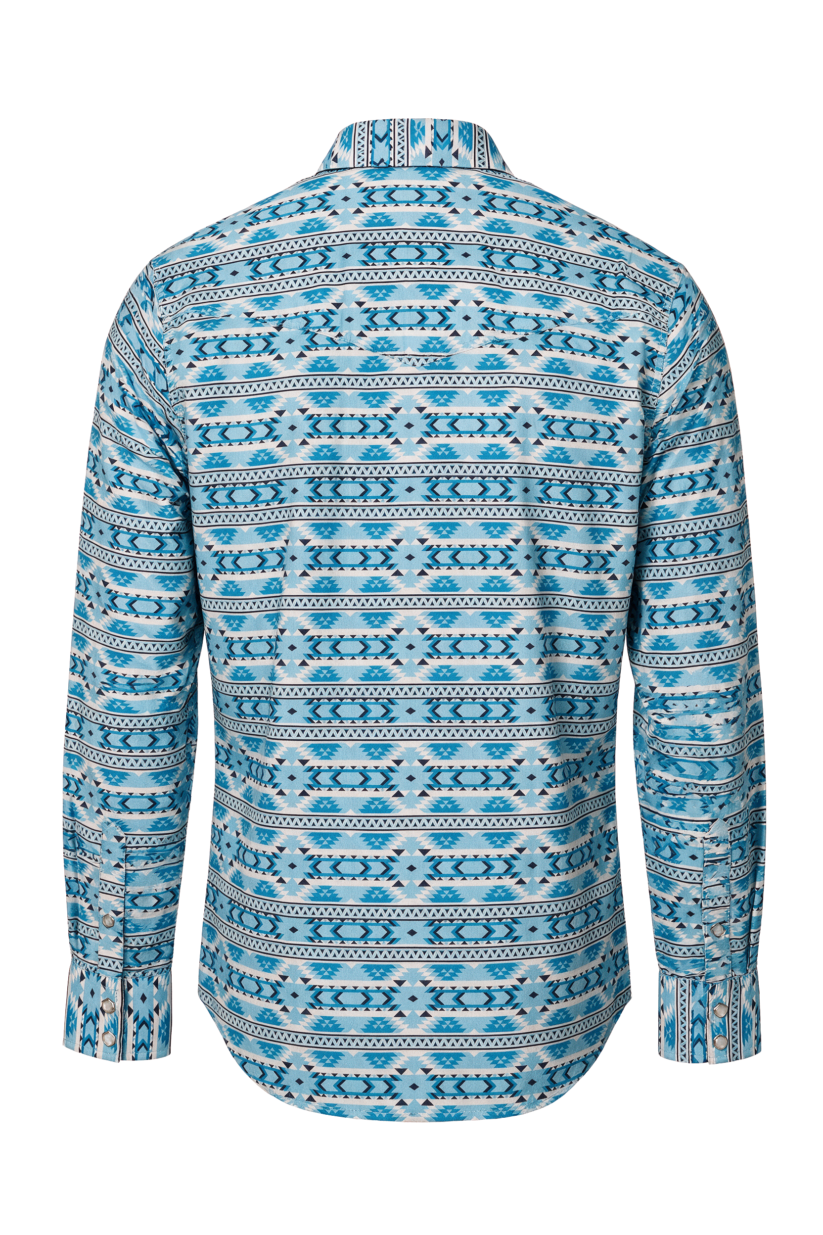 Men's Western Pearl Snap Print Shirt-PS100L-1124