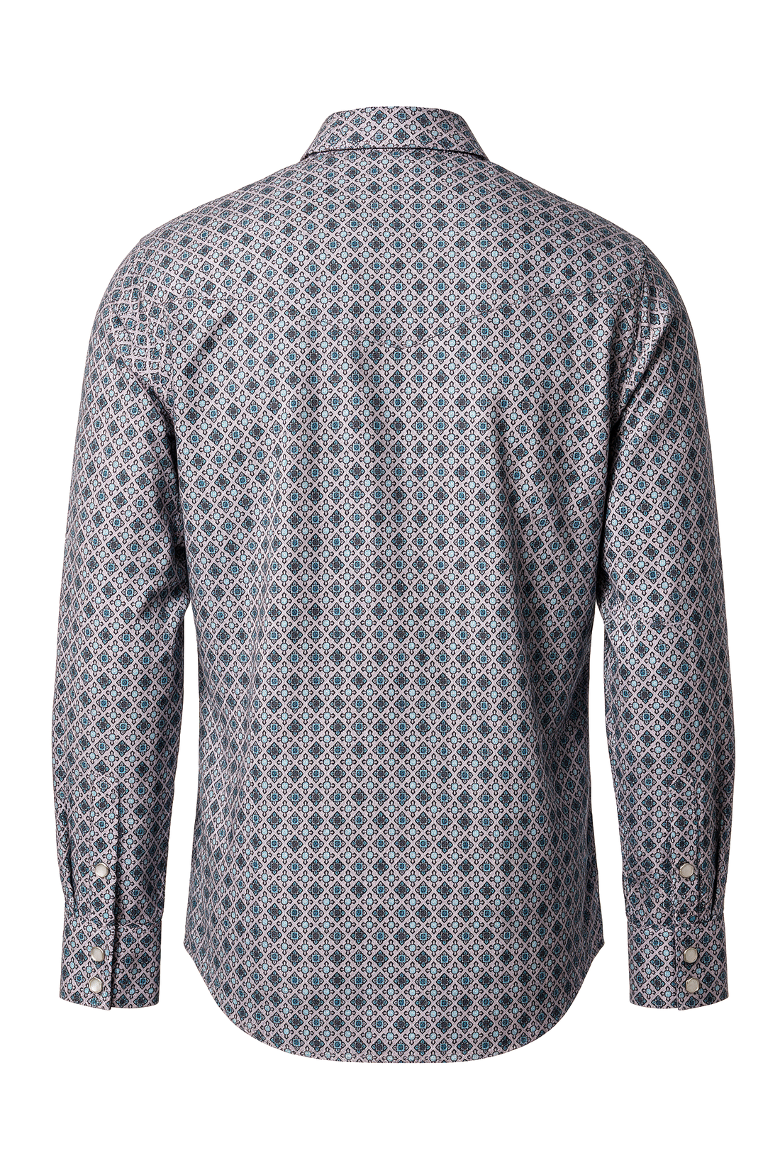 Men's Western Pearl Snap Print Shirt-PS100L-1176