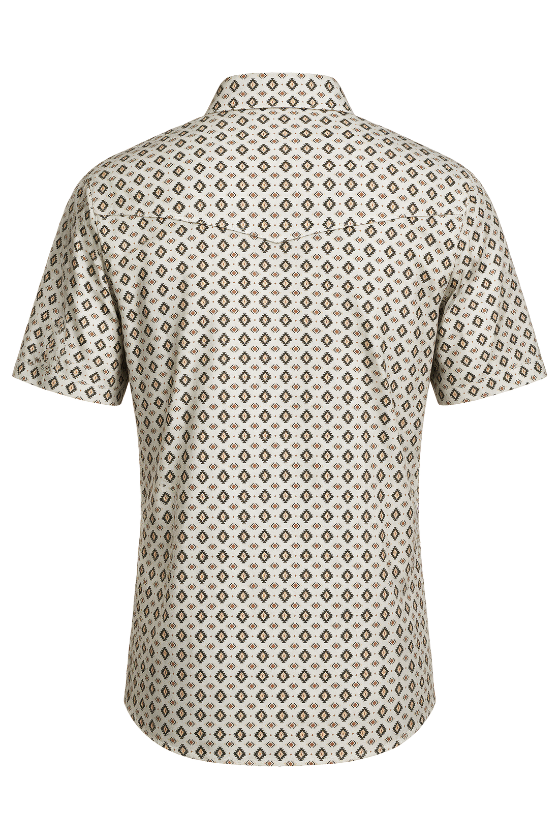 Men's Short Sleeve Pearl Snap Print Shirt-PS100S-1183