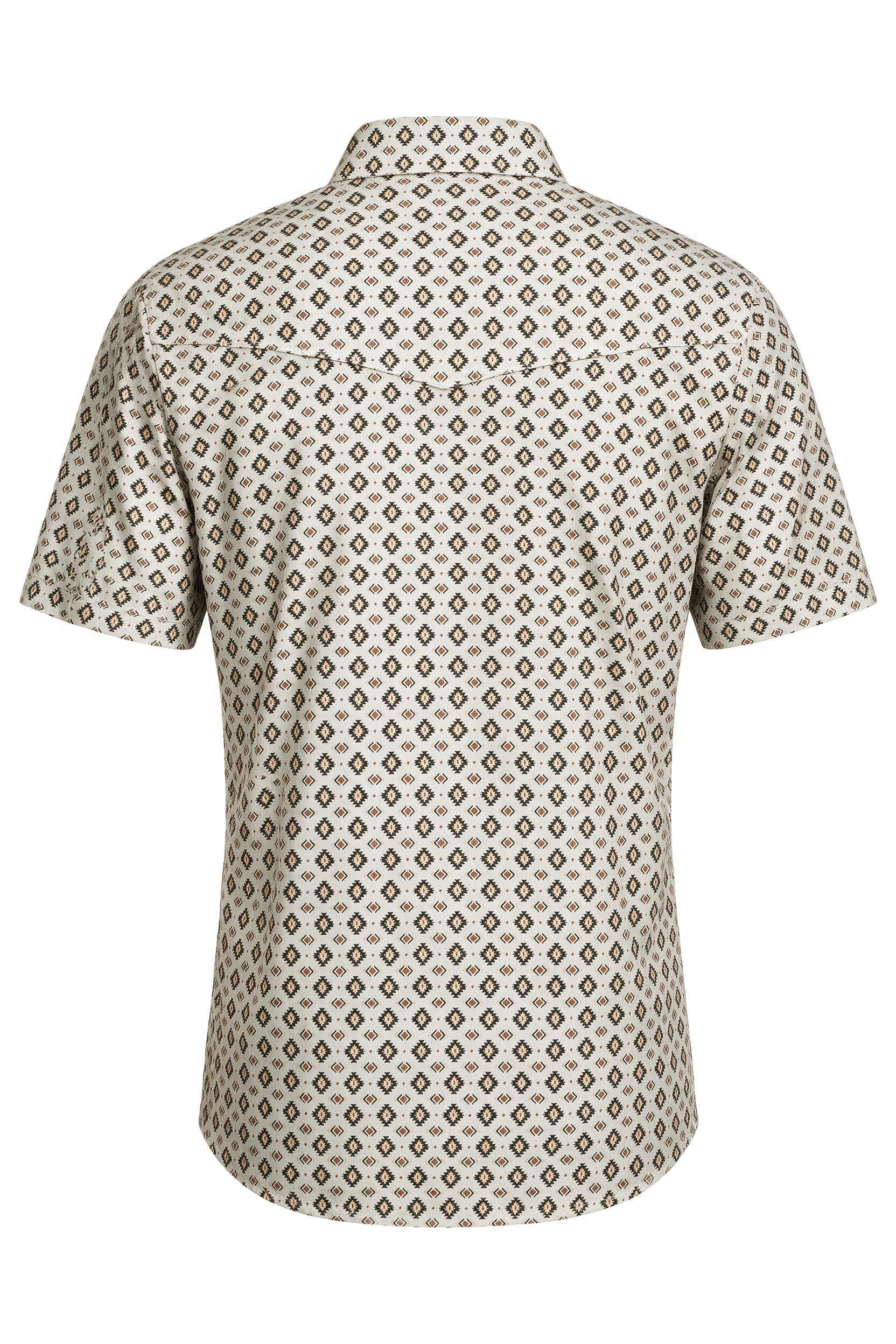 Men's Short Sleeve Pearl Snap Print Shirt-PS100S-1183