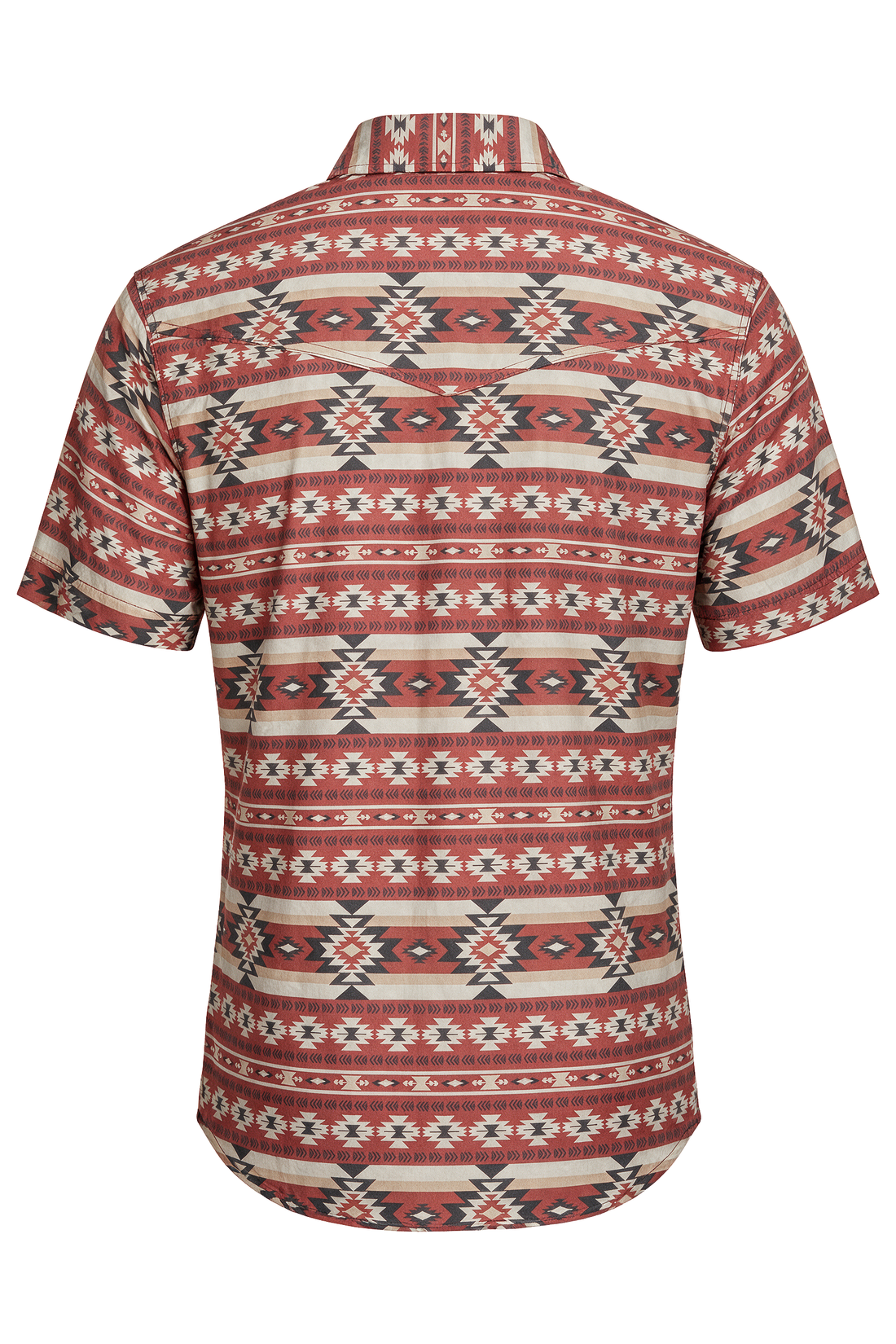 Men's Short Sleeve Pearl Snap Print Shirt-PS100S-1186
