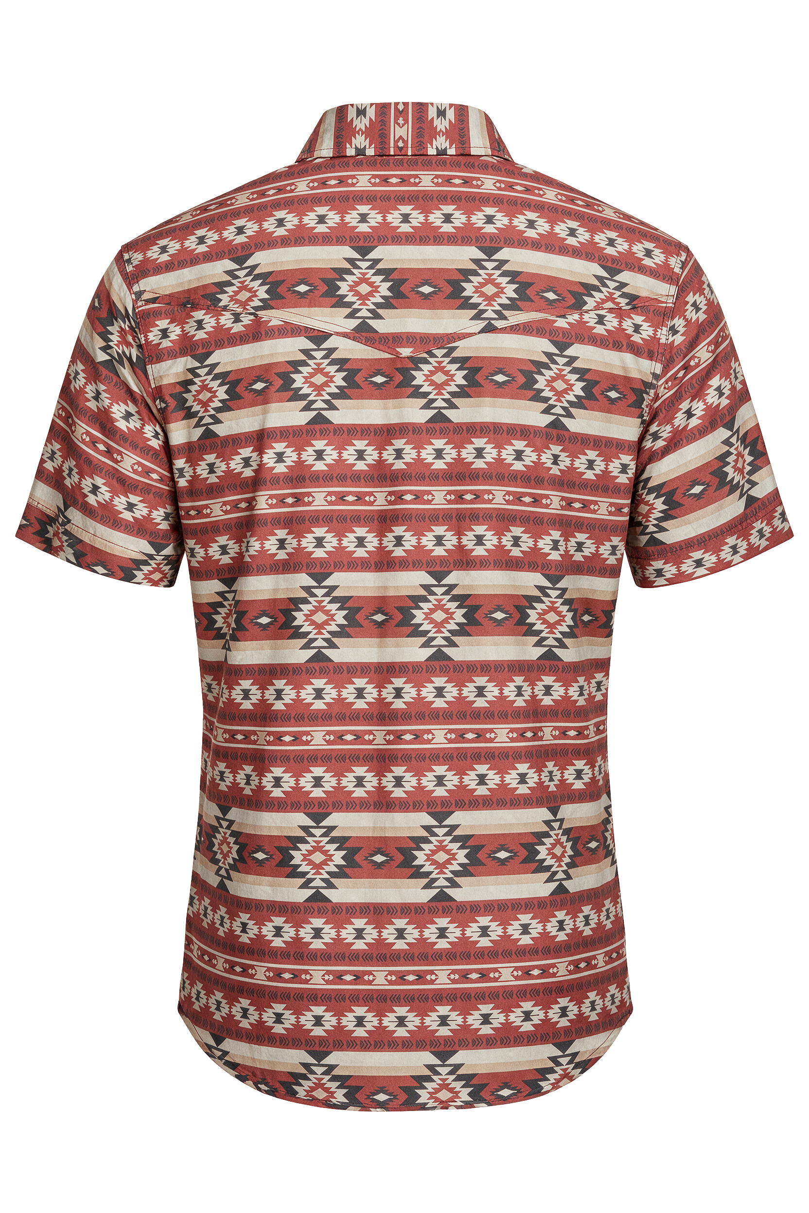 Men's Short Sleeve Pearl Snap Print Shirt-PS100S-1186