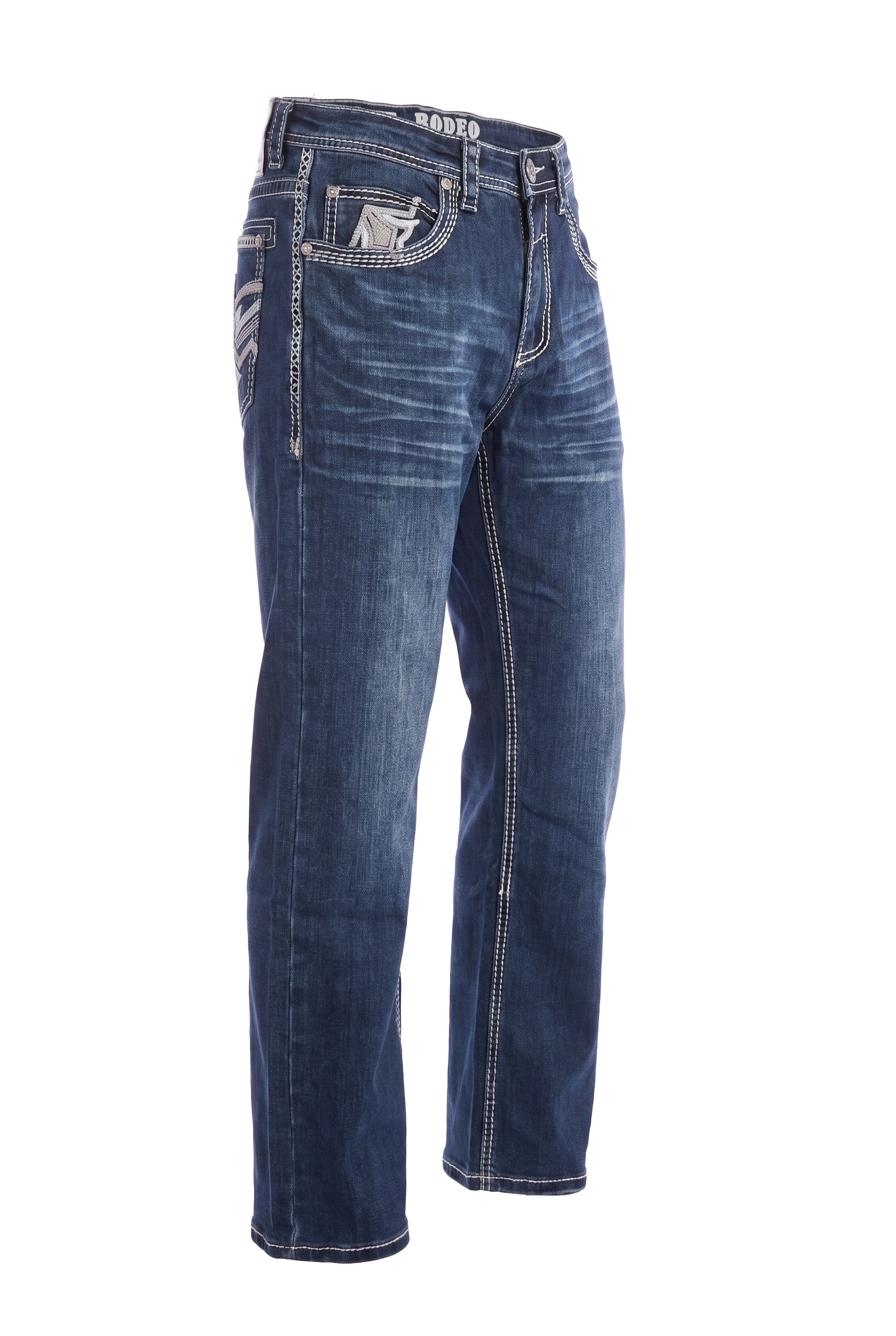 MEN'S COTTON/SPANDEX STRETCH FANCY SLIM STRAIGHT JEANS-RP500-506