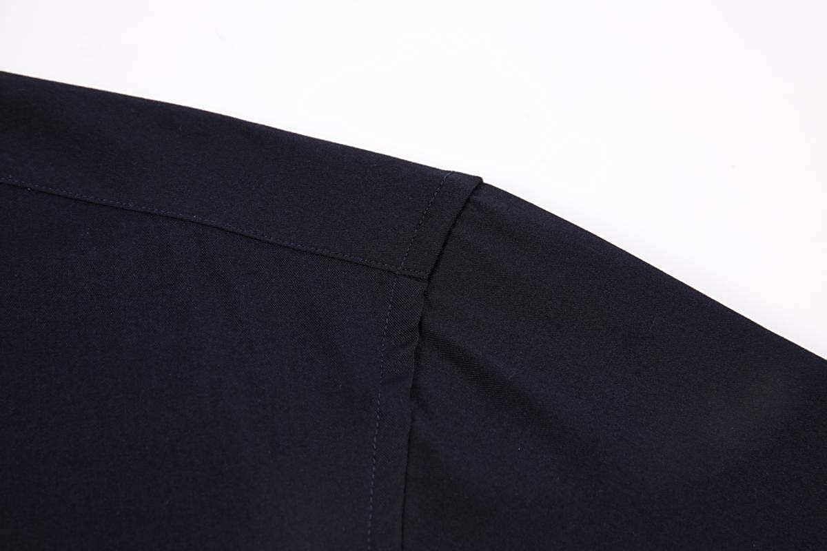 Calvetti Mens Dress Shirts Wrinkle Free Regular Long Sleeve Shirts-NAVY - Rodeo Clothing wholesale 