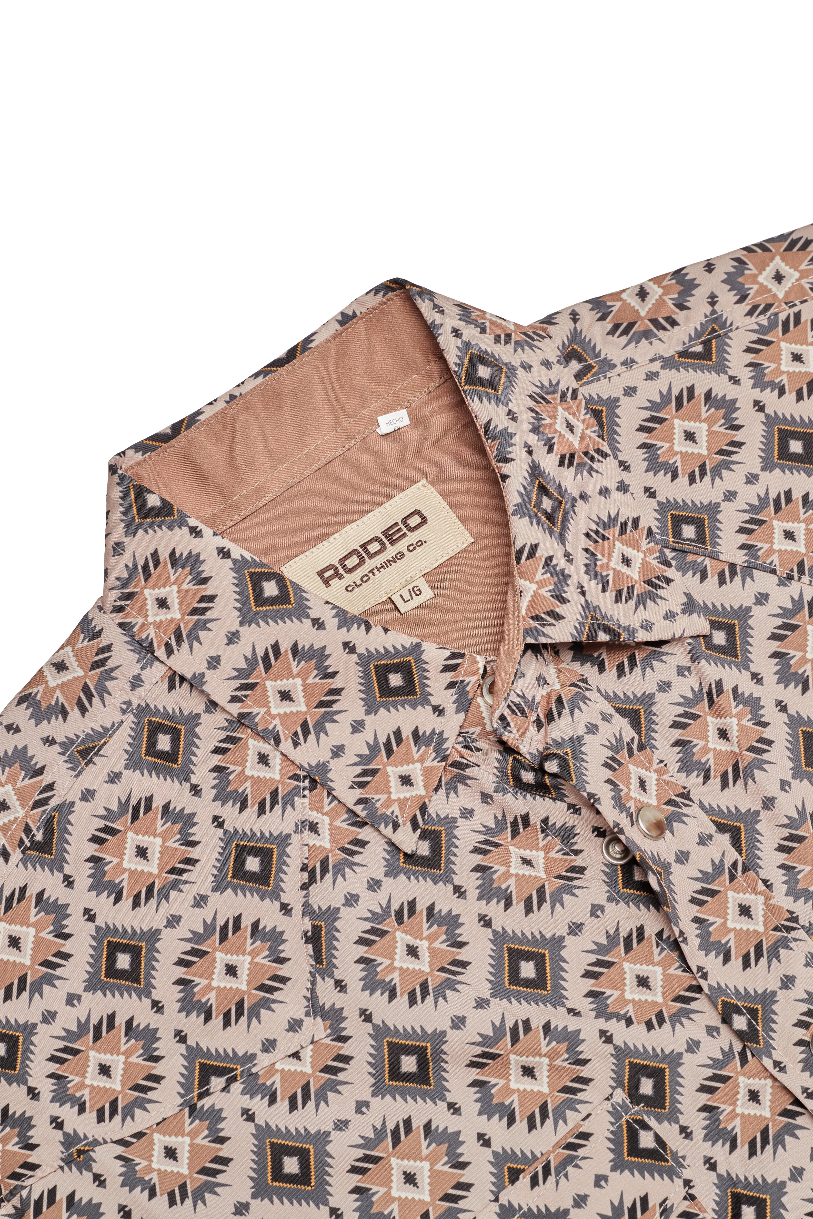 Men's Western Pearl Snap Aztec Print Shirt-MPS110L-1118