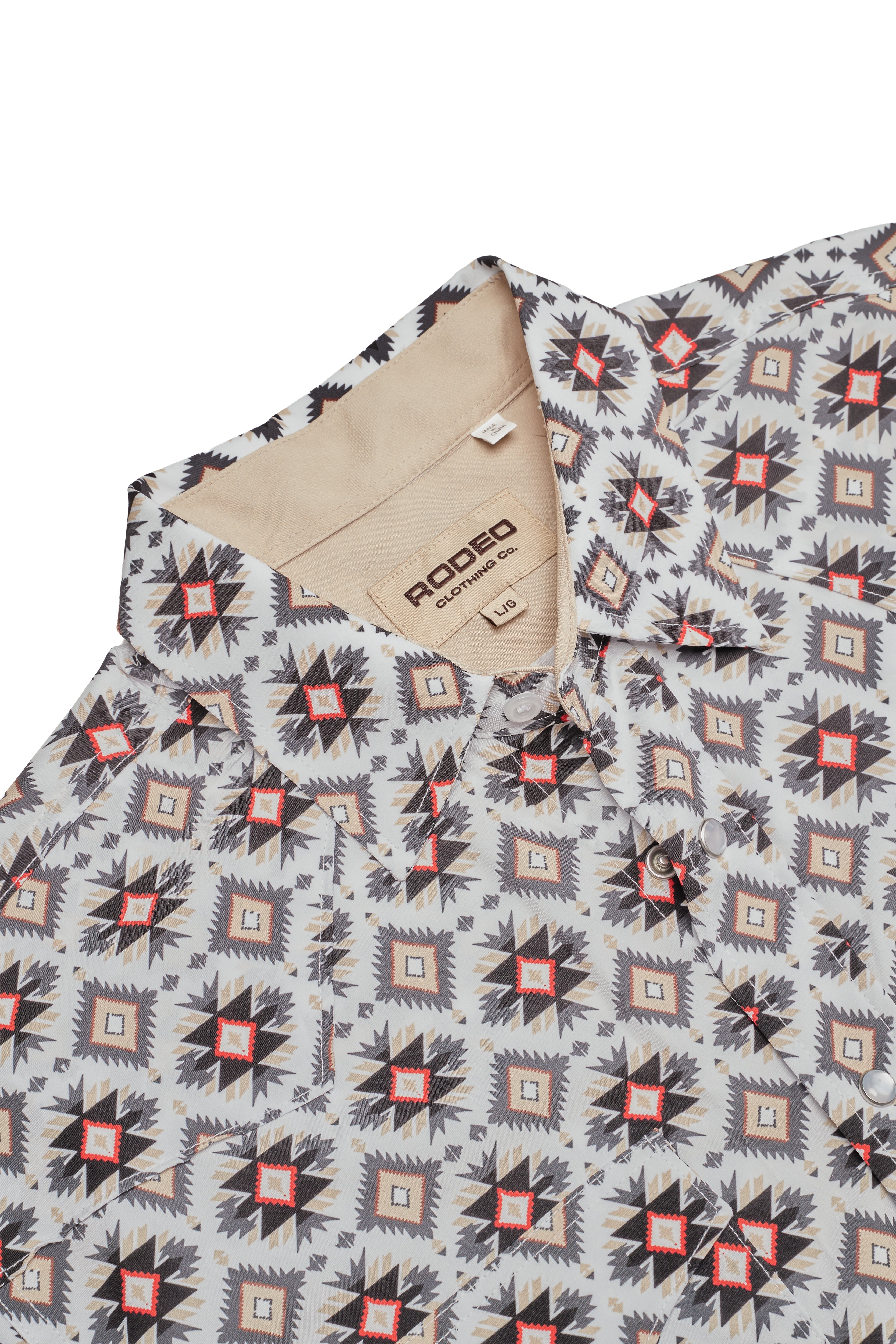 Men's Western Pearl Snap Aztec Print Shirt-MPS110L-1119