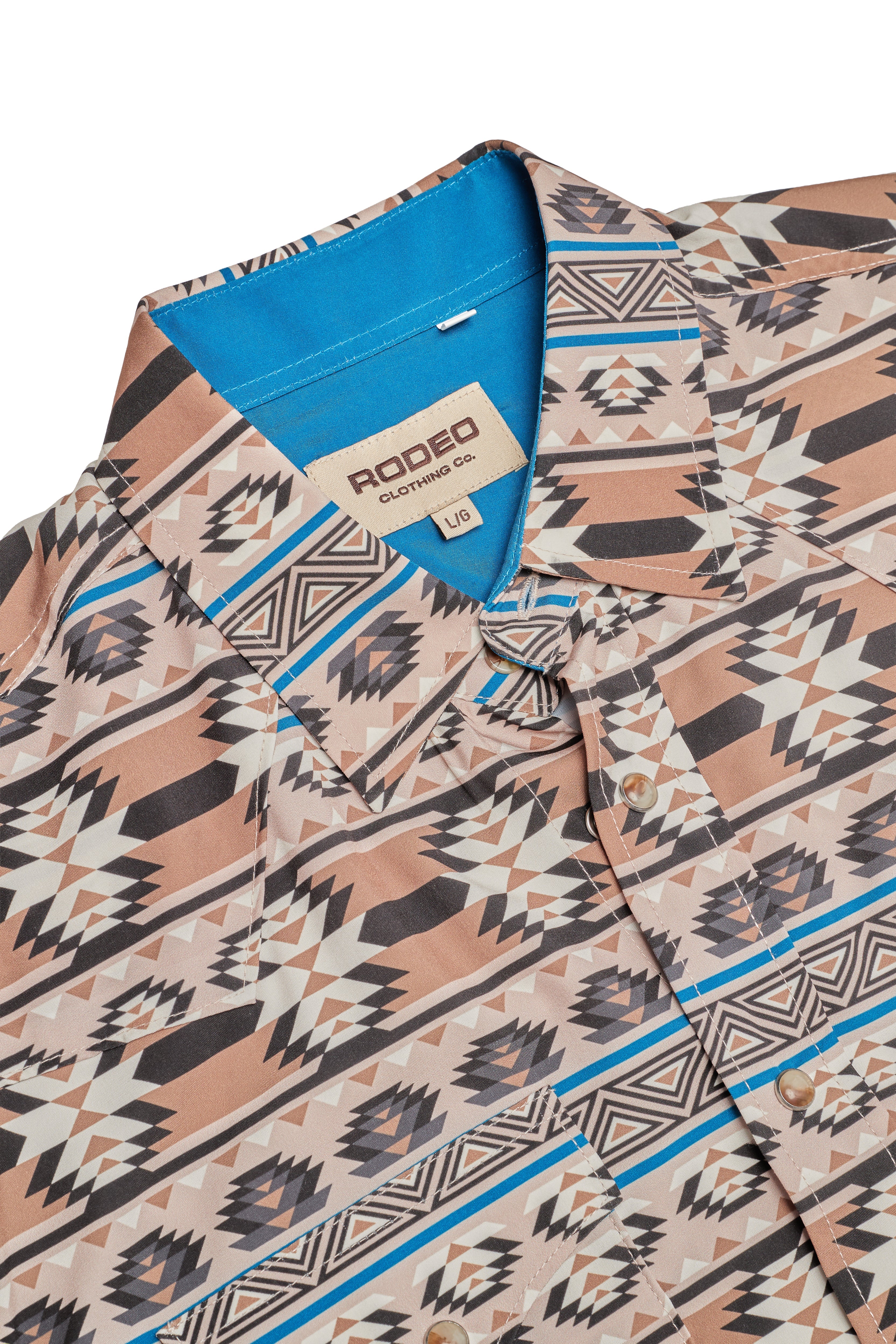 Men's Western Pearl Snap Aztec Print Shirt-MPS110L-1156