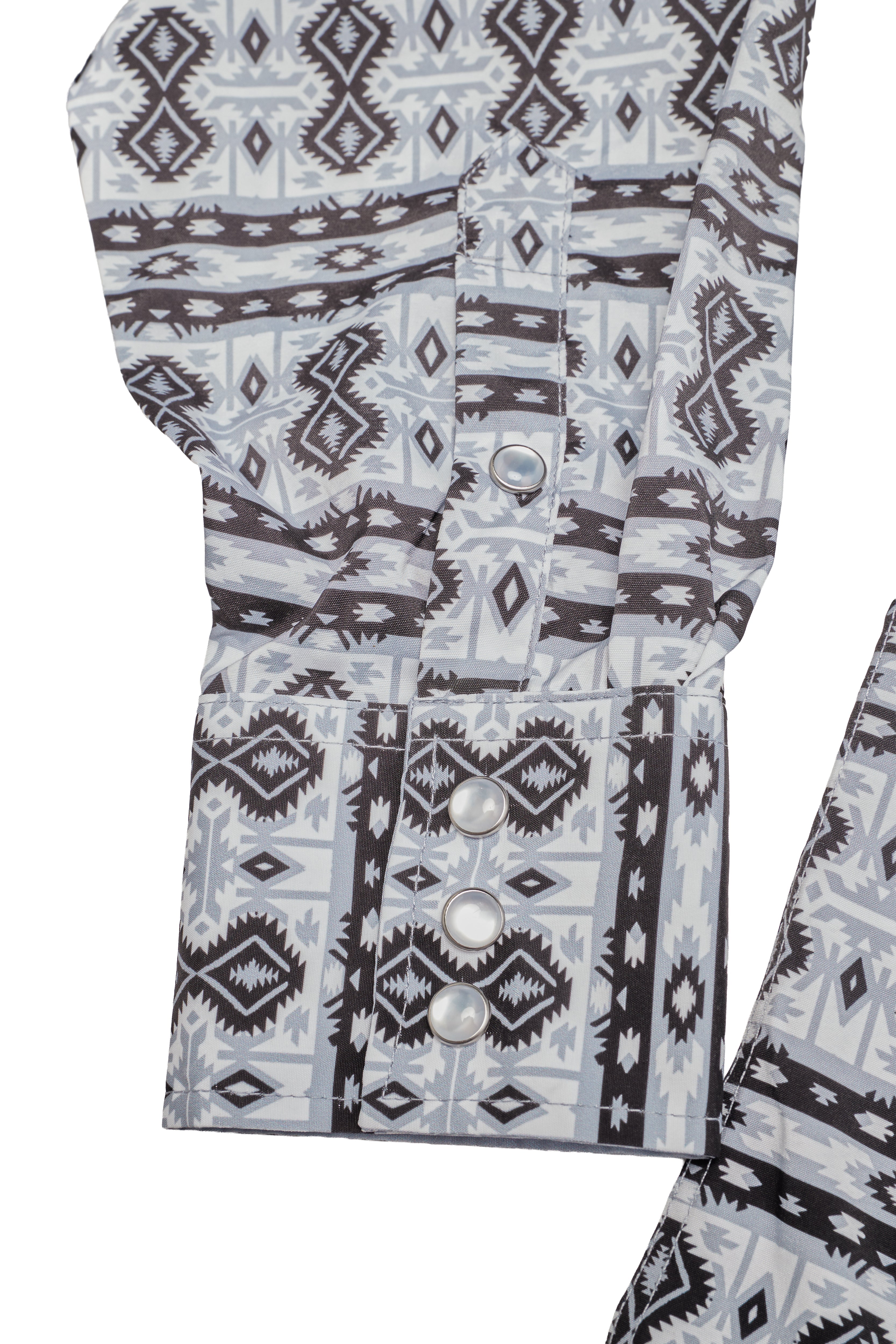 Men's Western Pearl Snap Aztec Print Shirt-MPS110L-1161