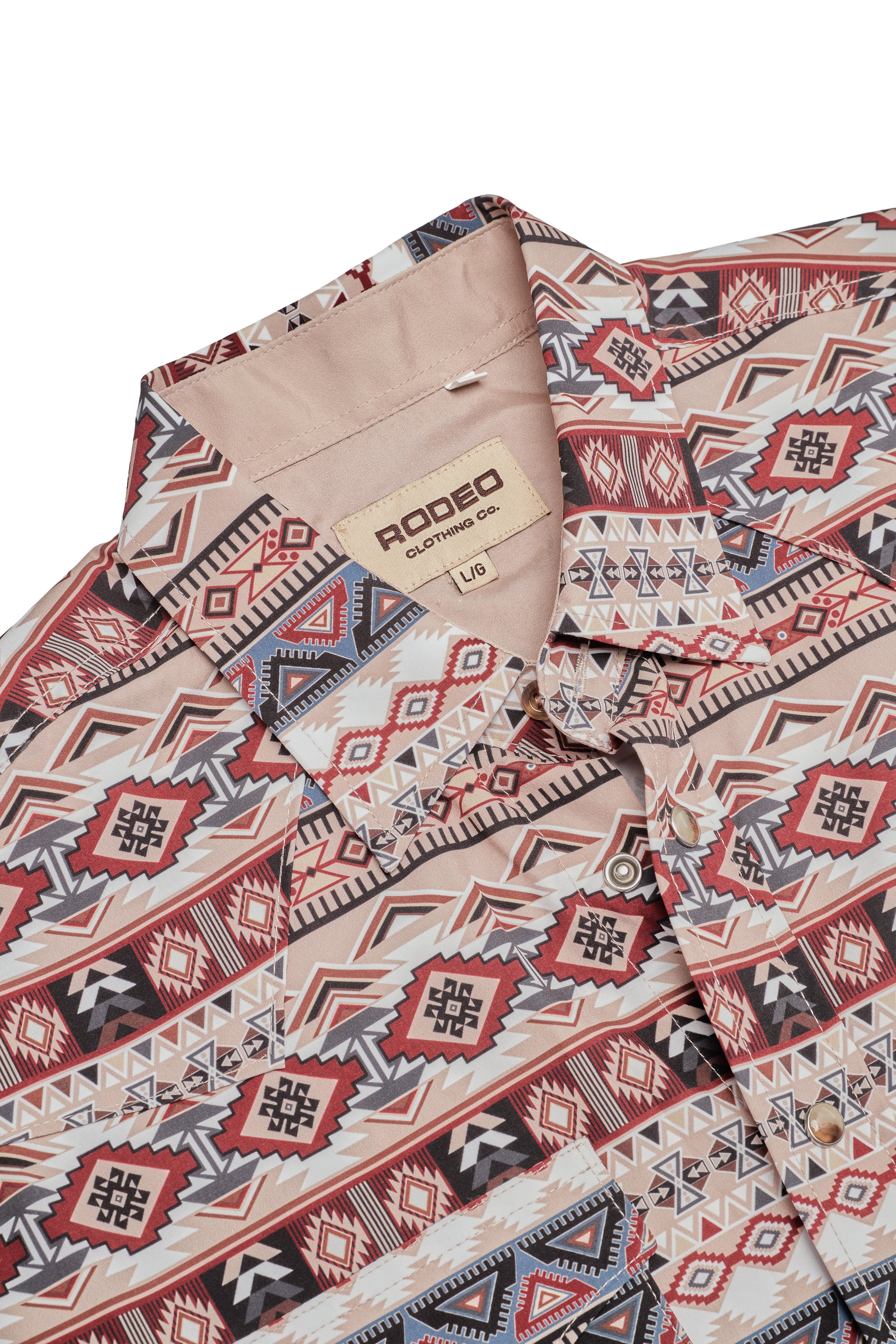 Men's Western Pearl Snap Aztec Print Shirt-MPS110L-1164