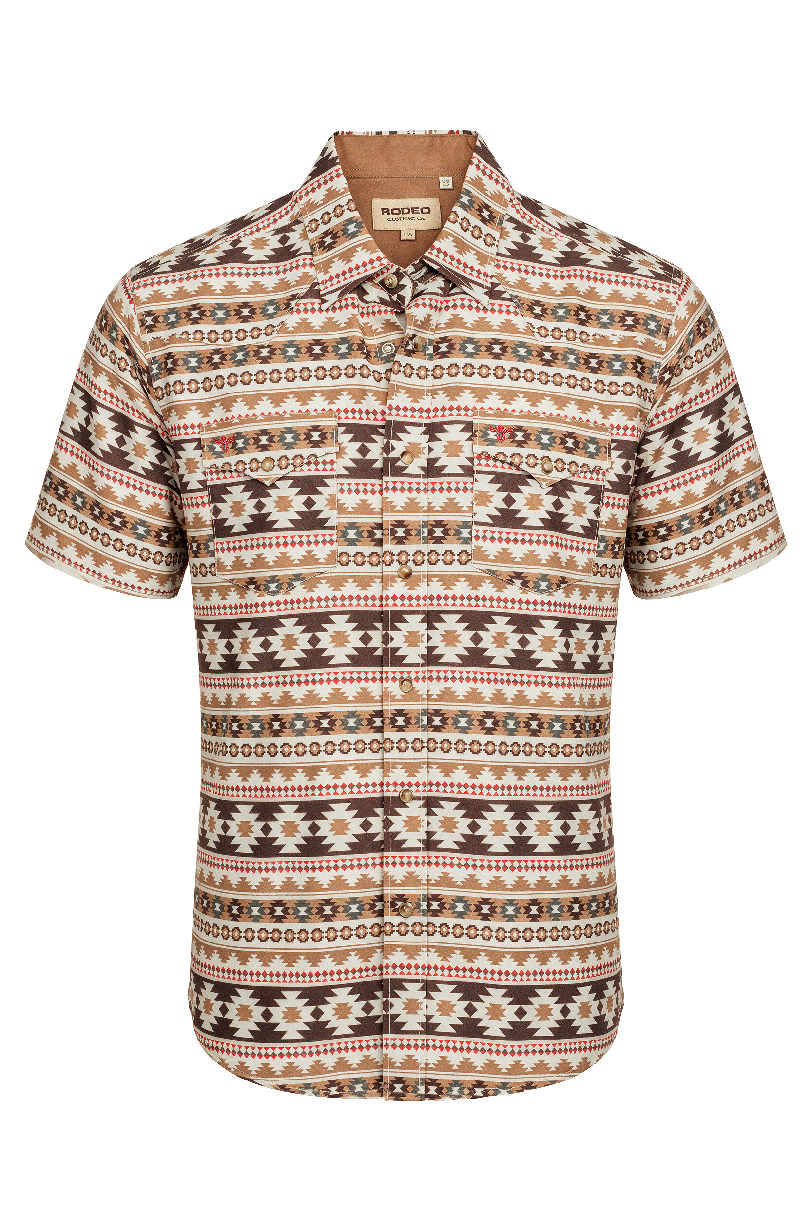 Men's Western Pearl Snap Aztec Print Shirt-MPS110S-1056