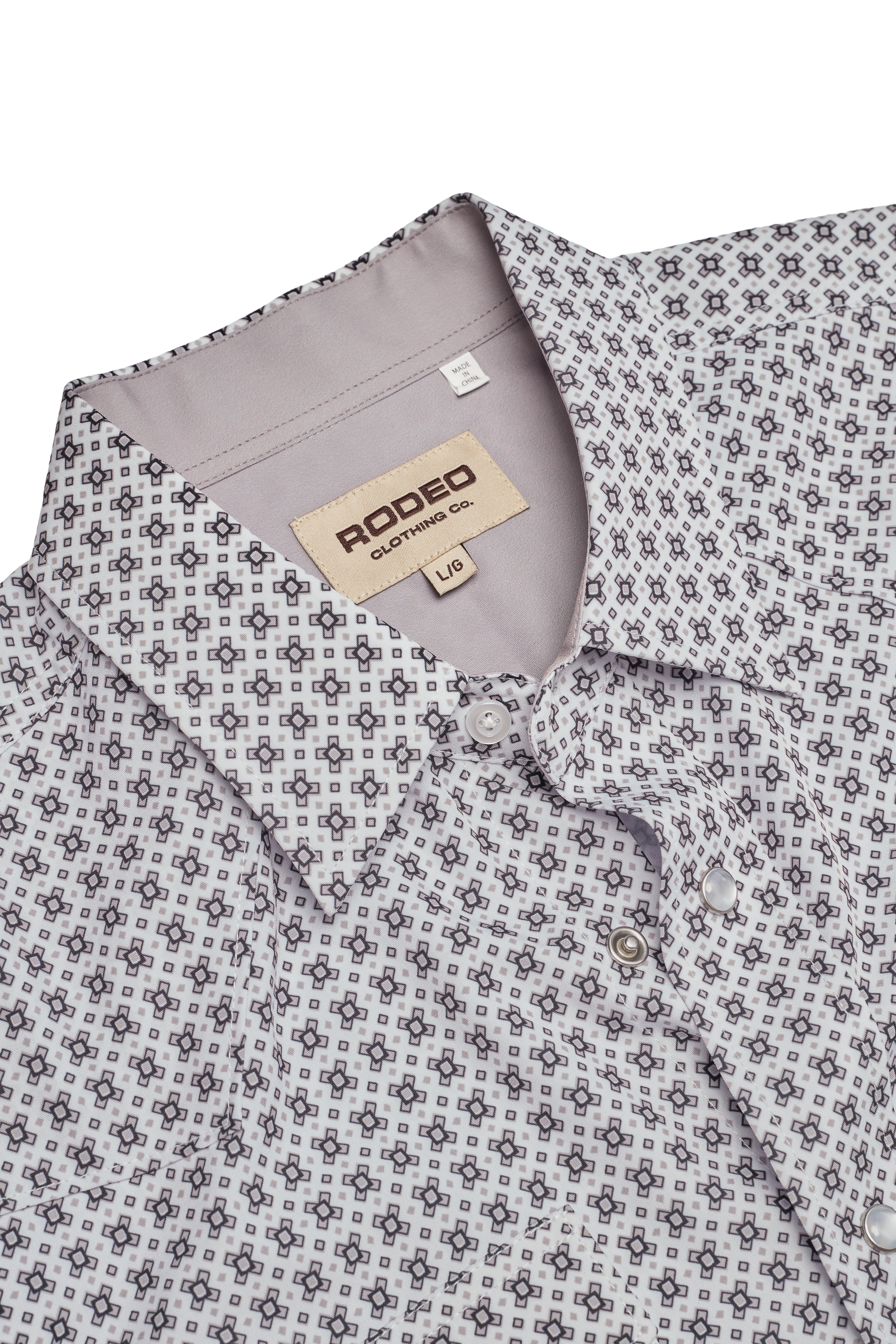 Men's Western Pearl Snap Aztec Print Shirt-MPS110S-1103