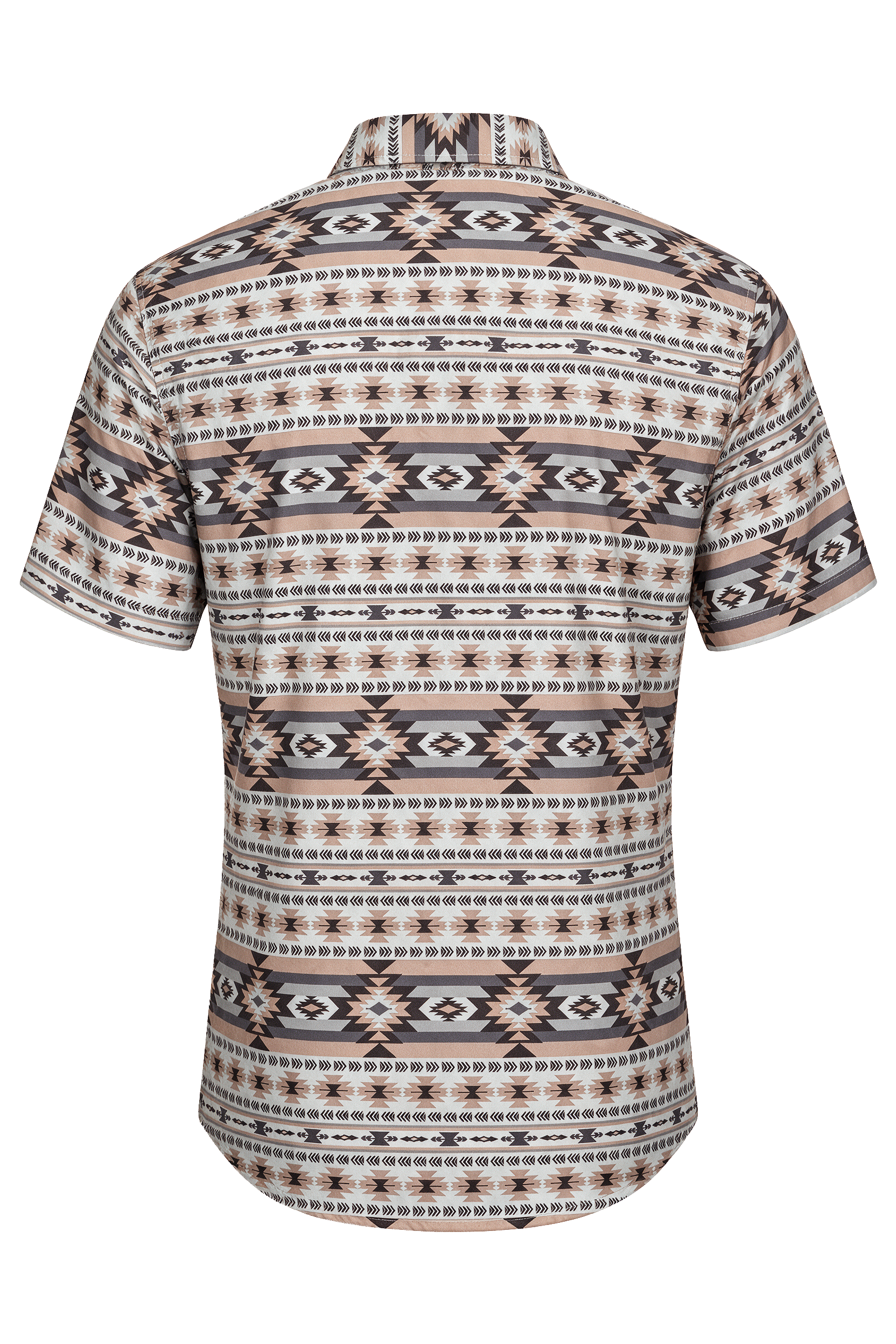 Men's Western Pearl Snap Aztec Print Shirt-MPS110S-1164