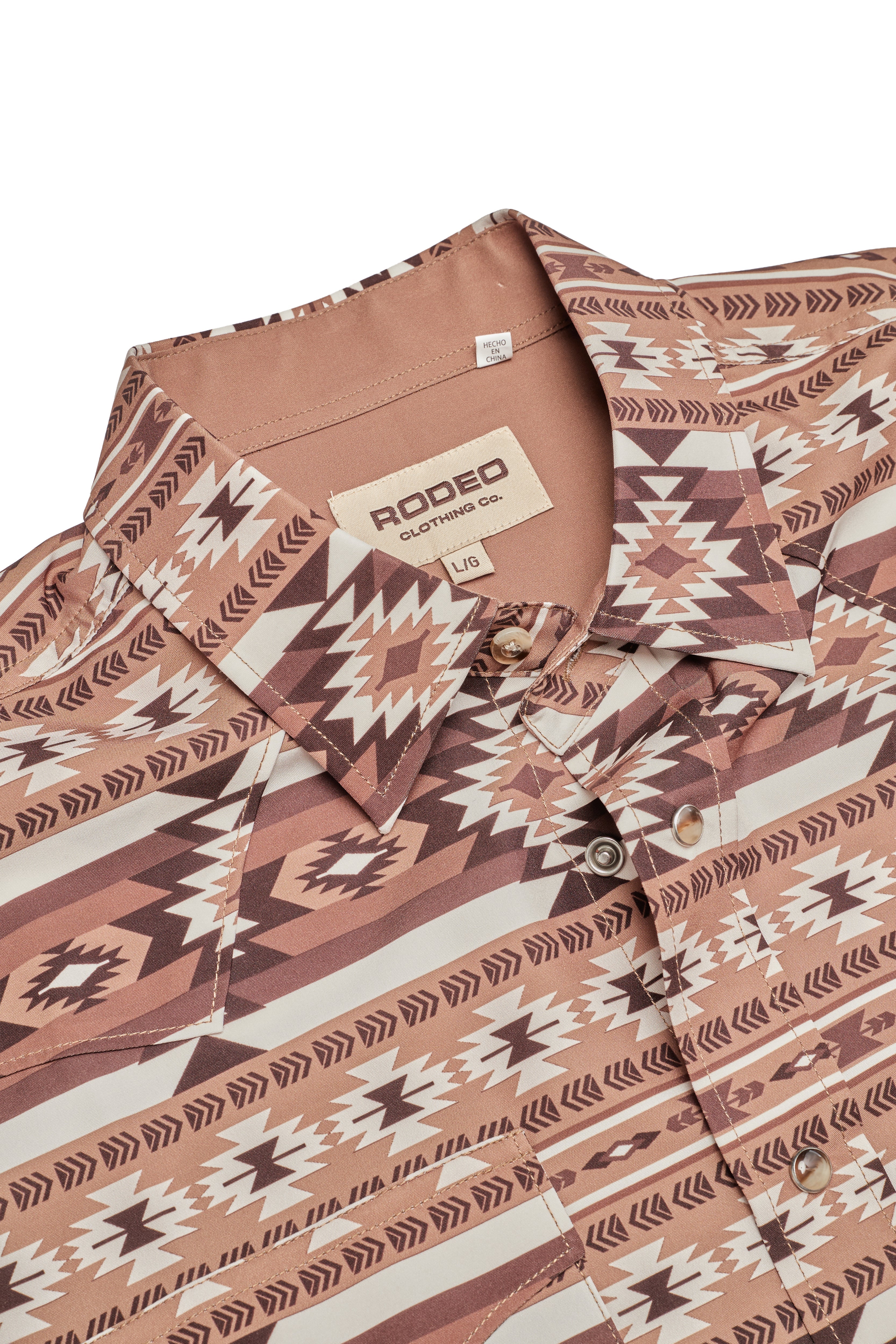 Men's Western Pearl Snap Aztec Print Shirt-MPS110S-1166