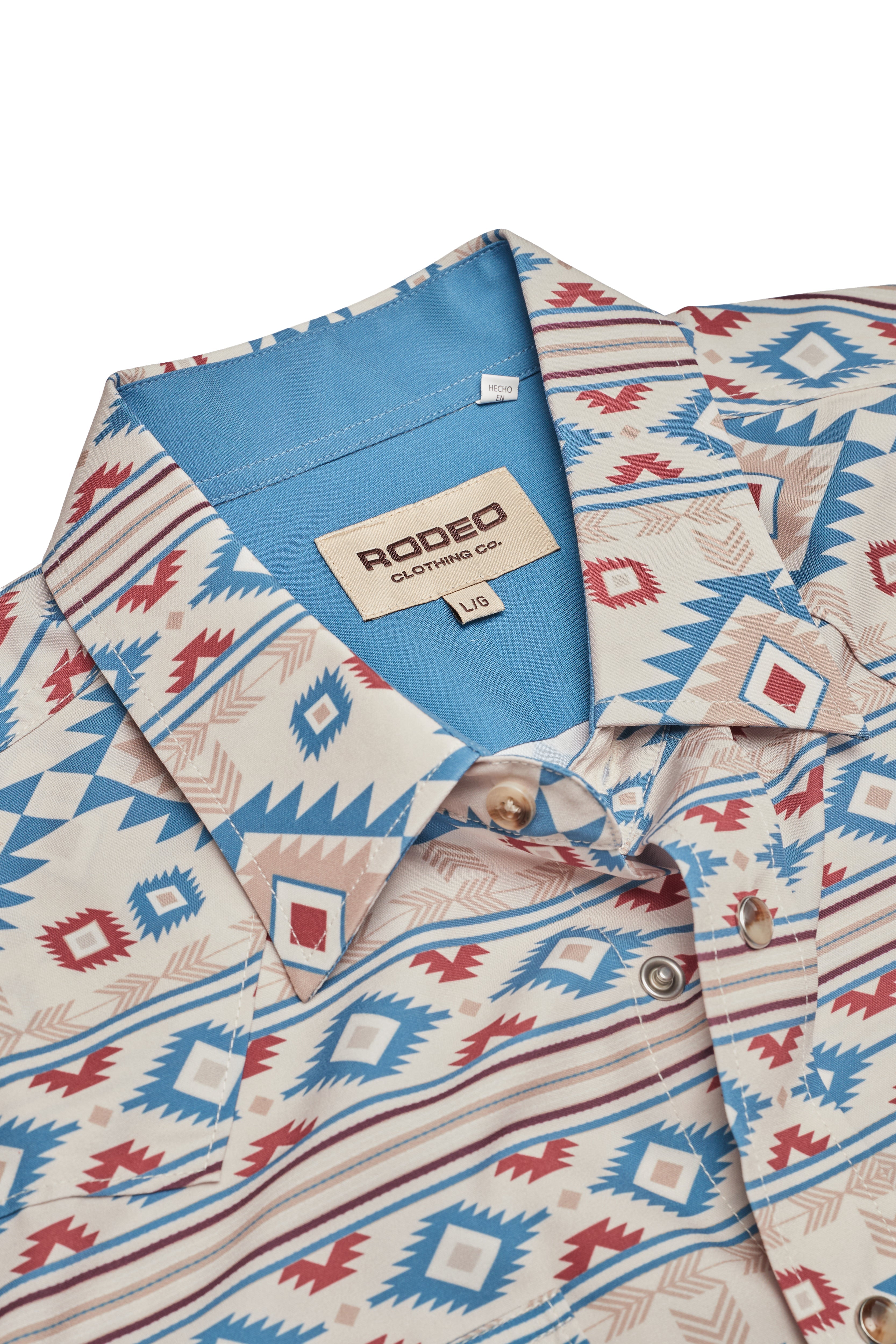 Men's Western Pearl Snap Aztec Print Shirt-MPS110S-1168