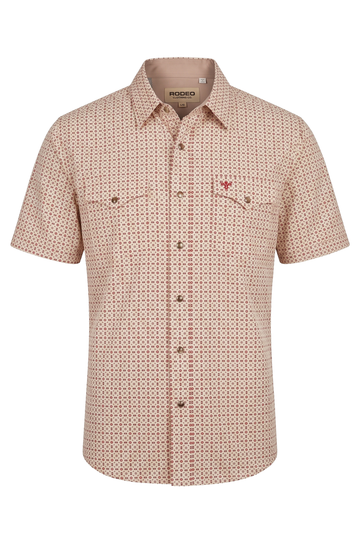 Men's Western Pearl Snap Aztec Print Shirt-MPS110S-1170