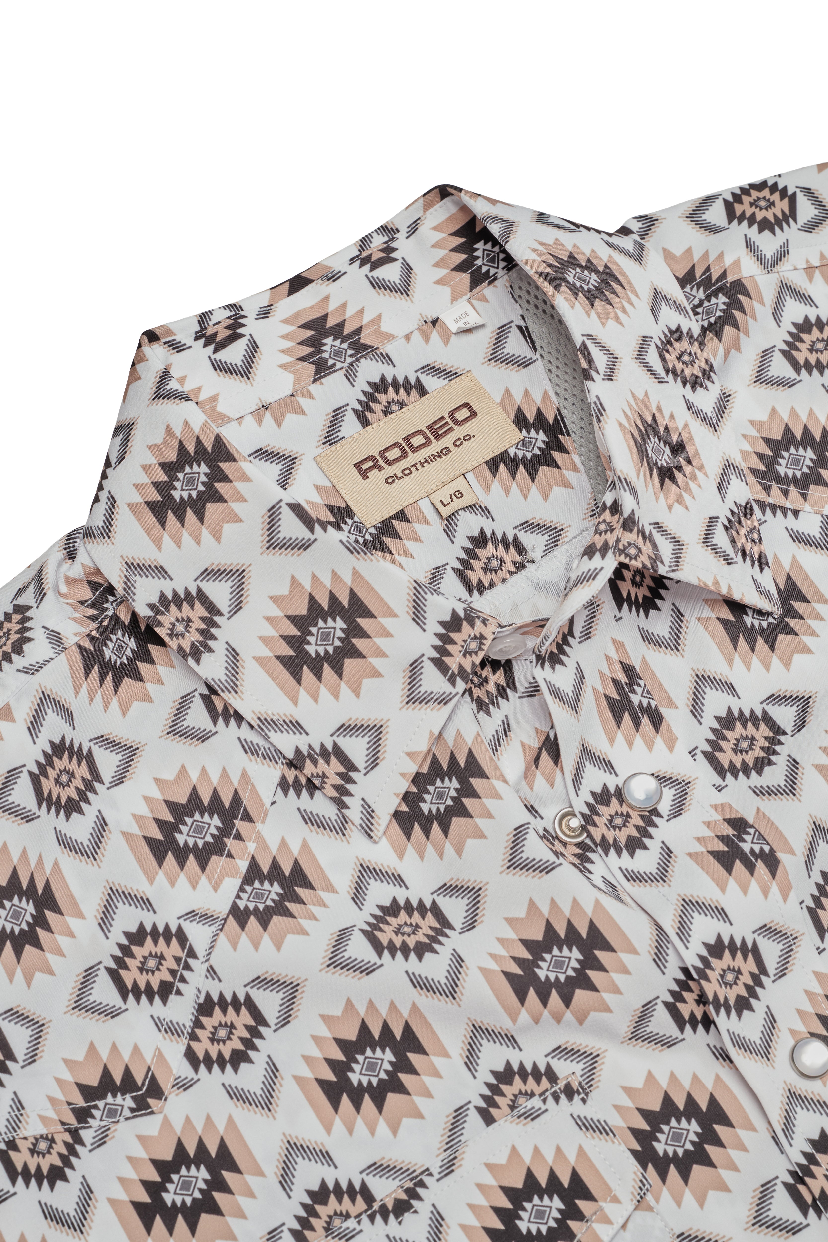 Men's Western Pearl Snap Aztec Print Shirt-MPS110S-1176