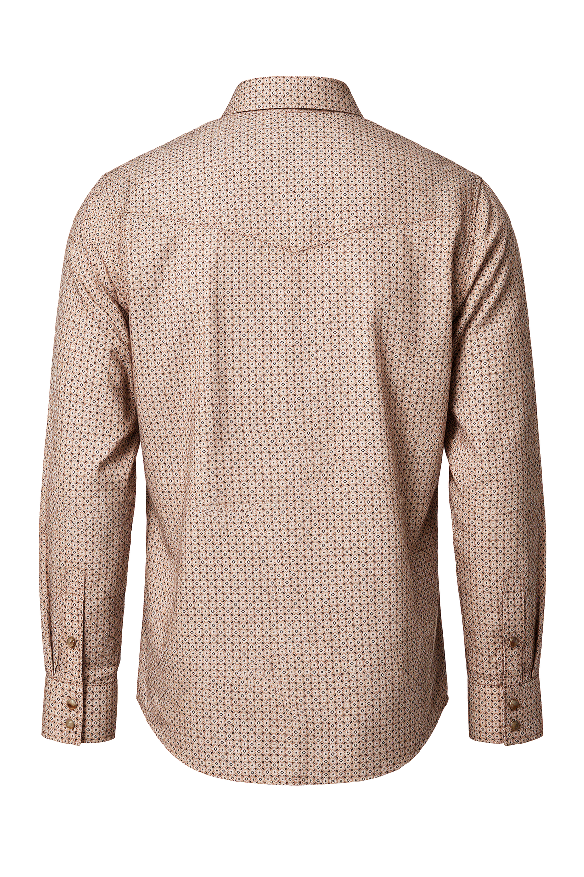 Men's Western Pearl Snap Print Shirt-PS100L-1082