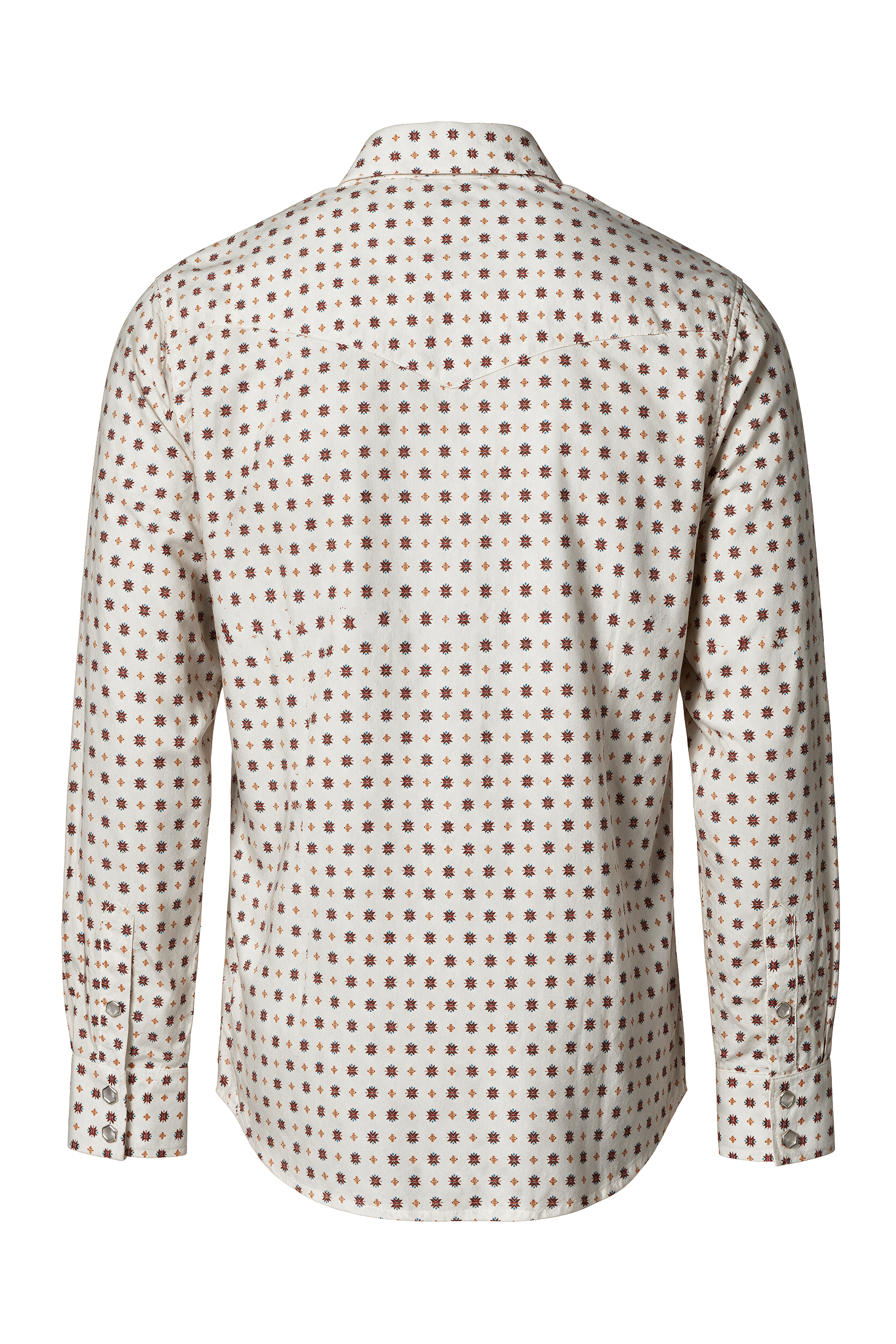 Men's Western Pearl Snap Print Shirt-PS100L-1112