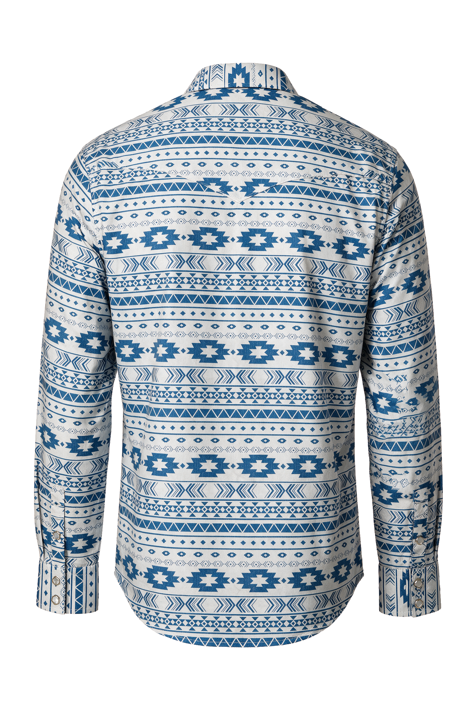Men's Western Pearl Snap Print Shirt-PS100L-1113