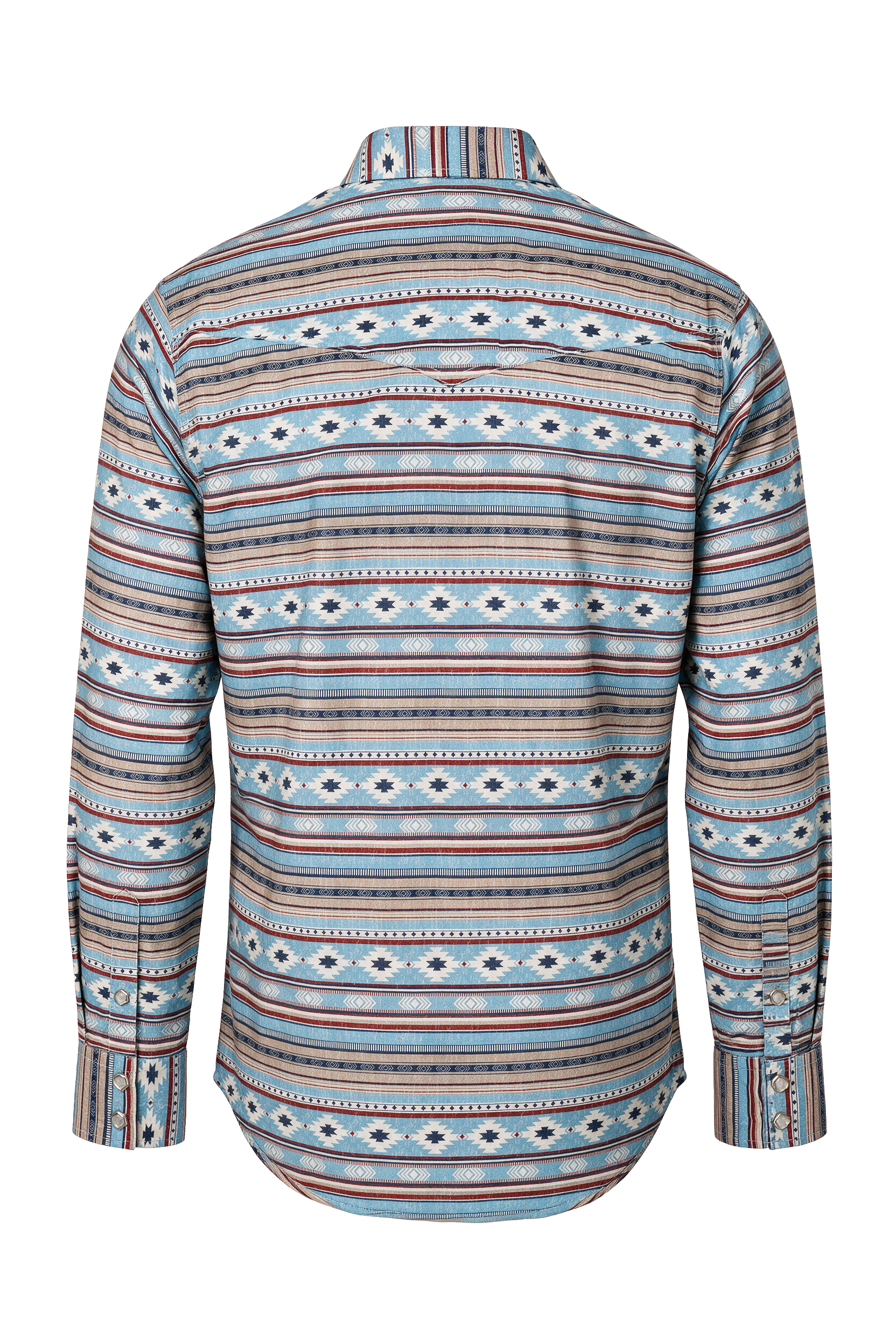 Men's Western Pearl Snap Print Shirt-PS100L-1118